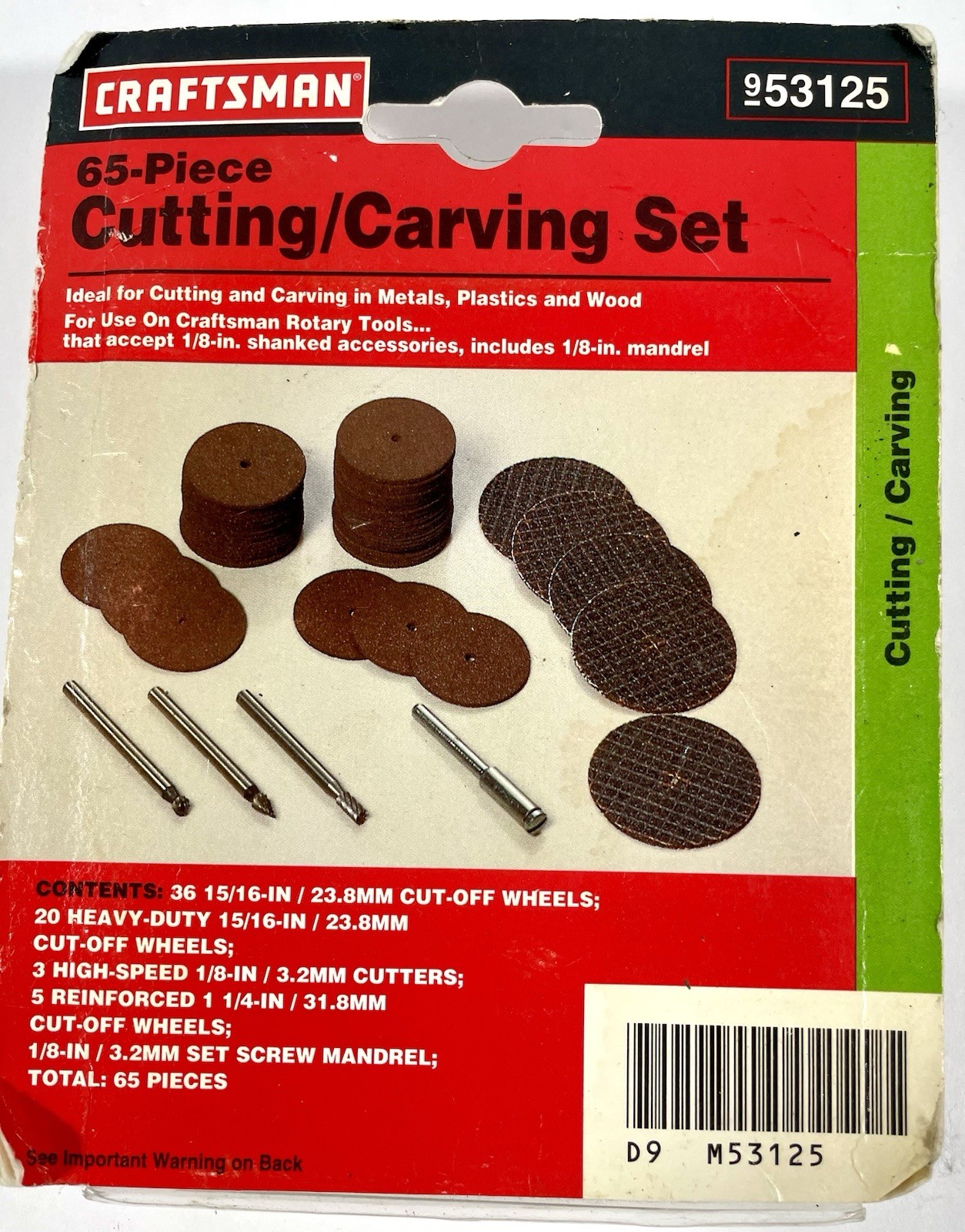 Craftsman Cutting Carving Set 65 Piece Metal Plastic Wood Model 53125 NEW