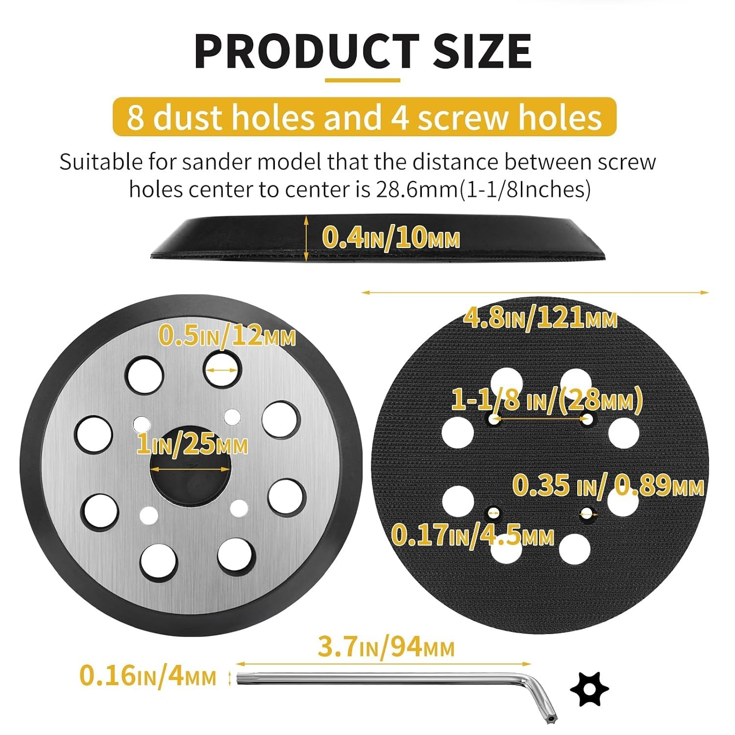 Sander Pad for Milwaukee, 2 Pack 5 Inch 8 Hole Orbital for…