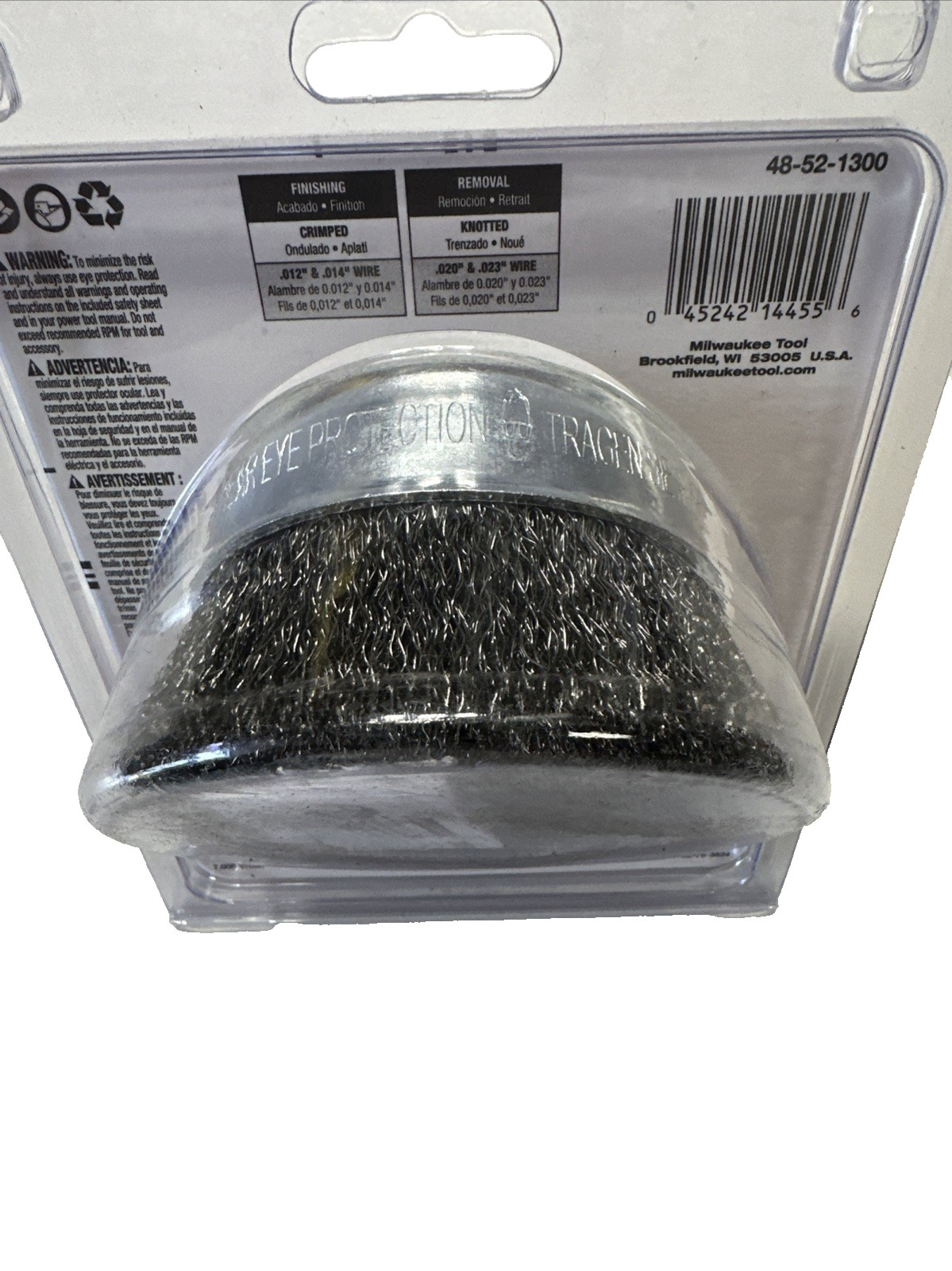 Milwaukee 4 in. Carbon Steel Crimped Wire Cup Brush 48-52-1300