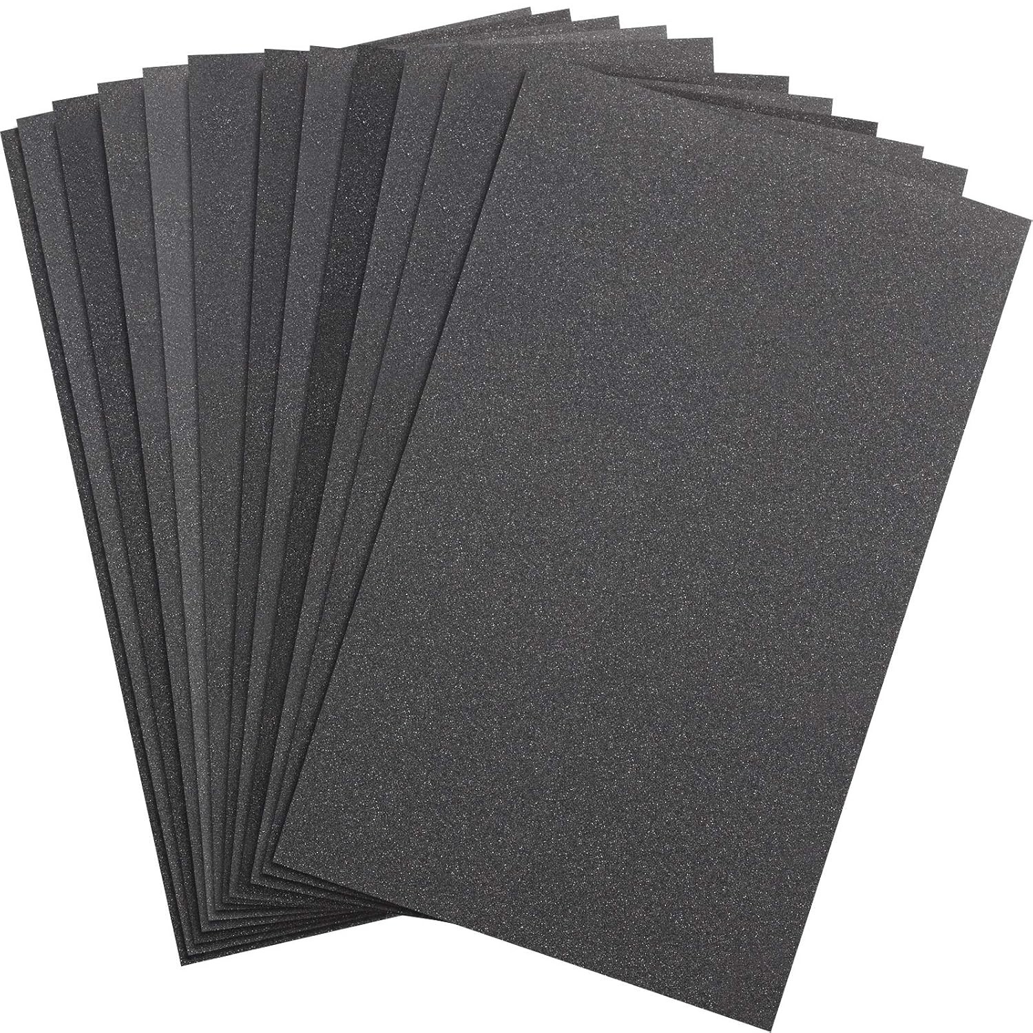 12-Sheet Assorted Grit Waterproof Sandpaper Set for Automotive & Wood Finishing