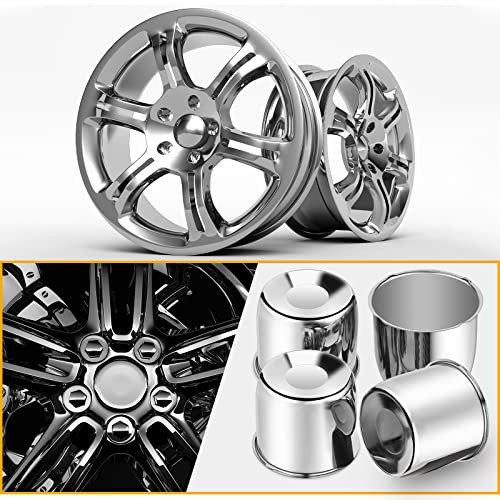 4 Pcs 4.25 Inch Wheel Center Caps Sliver Push Suits for 4.25 Inch Silver