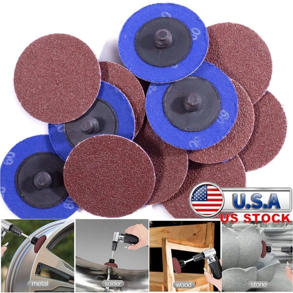 50P 2 inch 80 Grit Aluminum Oxide Roll Lock Die Grinder Sanding Grinding Disc-##