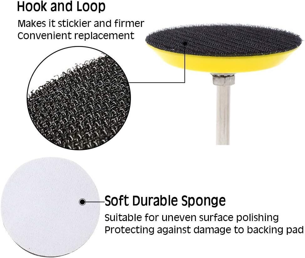 Hook and Loop Sanding Discs Pad Kit 3 Packs 3 Inches with Soft Foam Layer Buf…