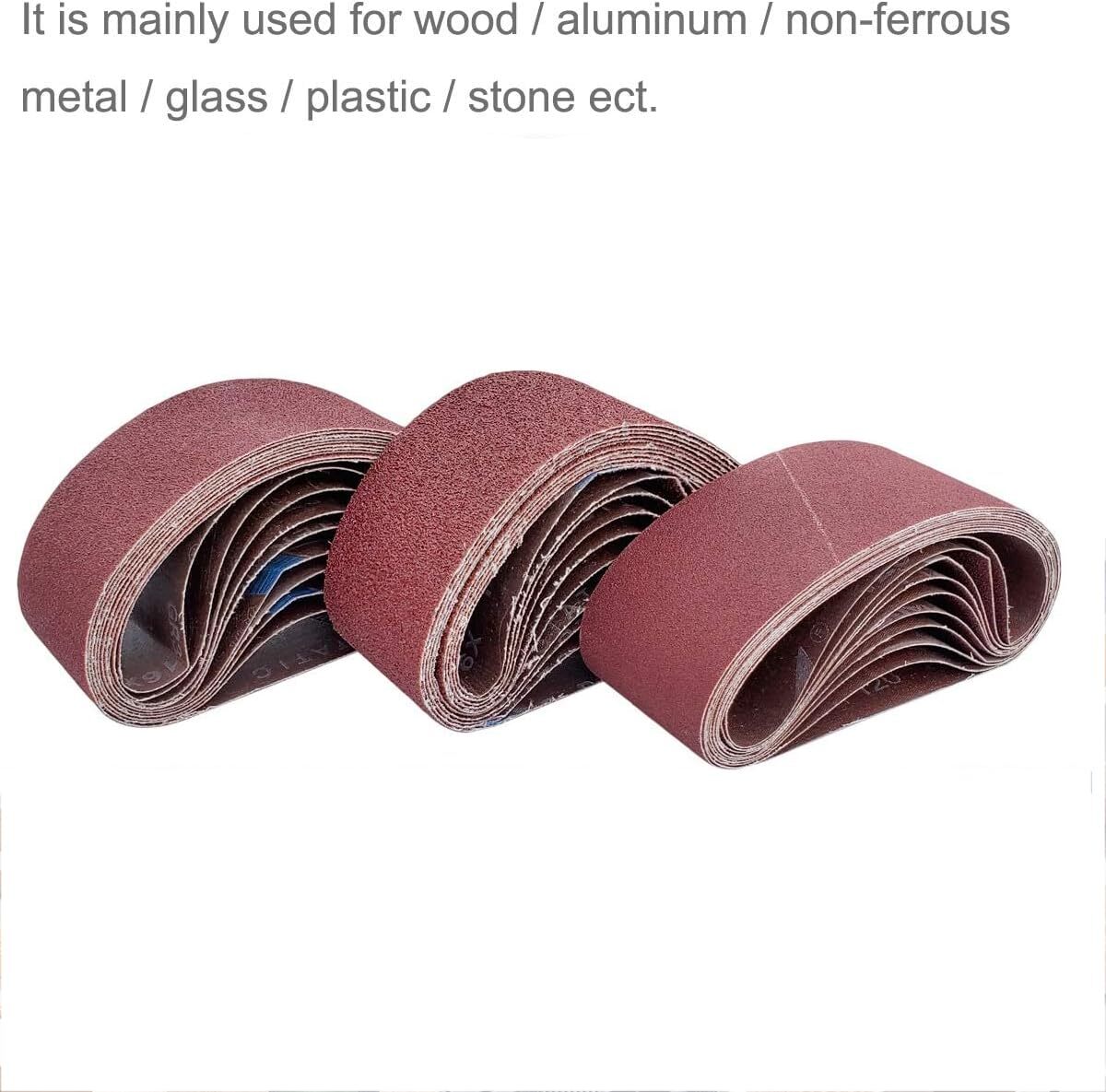 Abrasive Sanding Belts Kit 18 Pack 2-1/2×16 Inch 60-400 Grit Aluminum Oxide