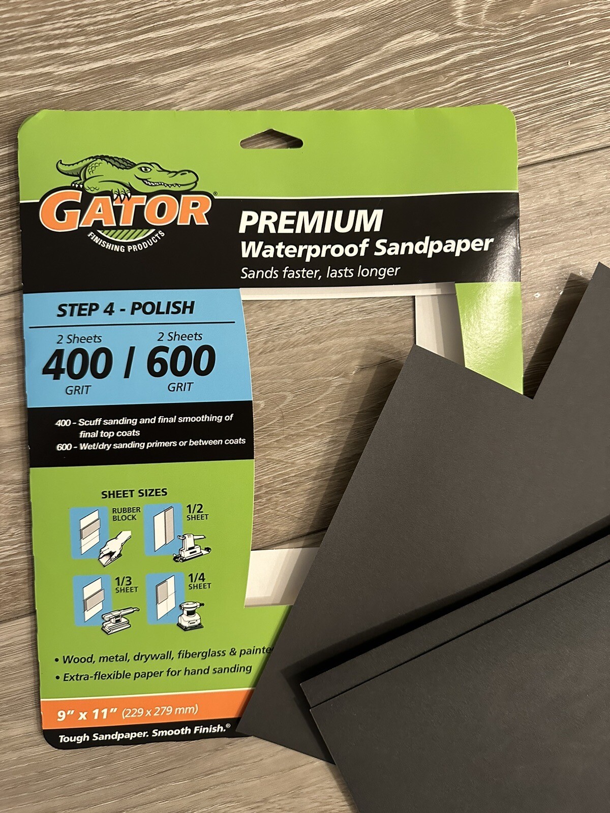 Gator Premium Sandpaper 4 Sheets One Cut