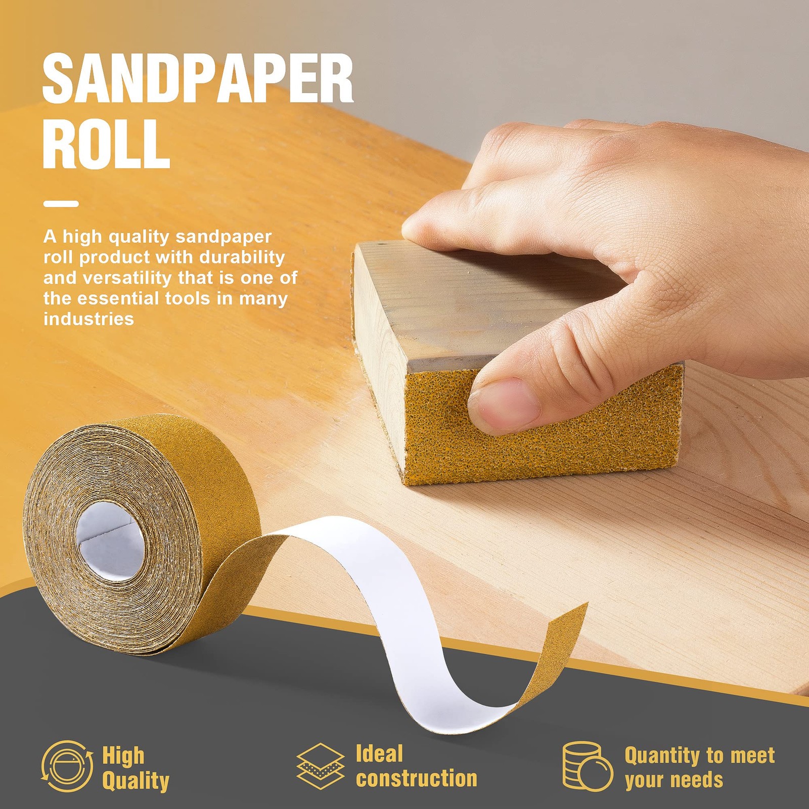 S SATC 40 Grit PSA Longboard Sandpaper 20 Yard Long 40 Zirconia Alumina