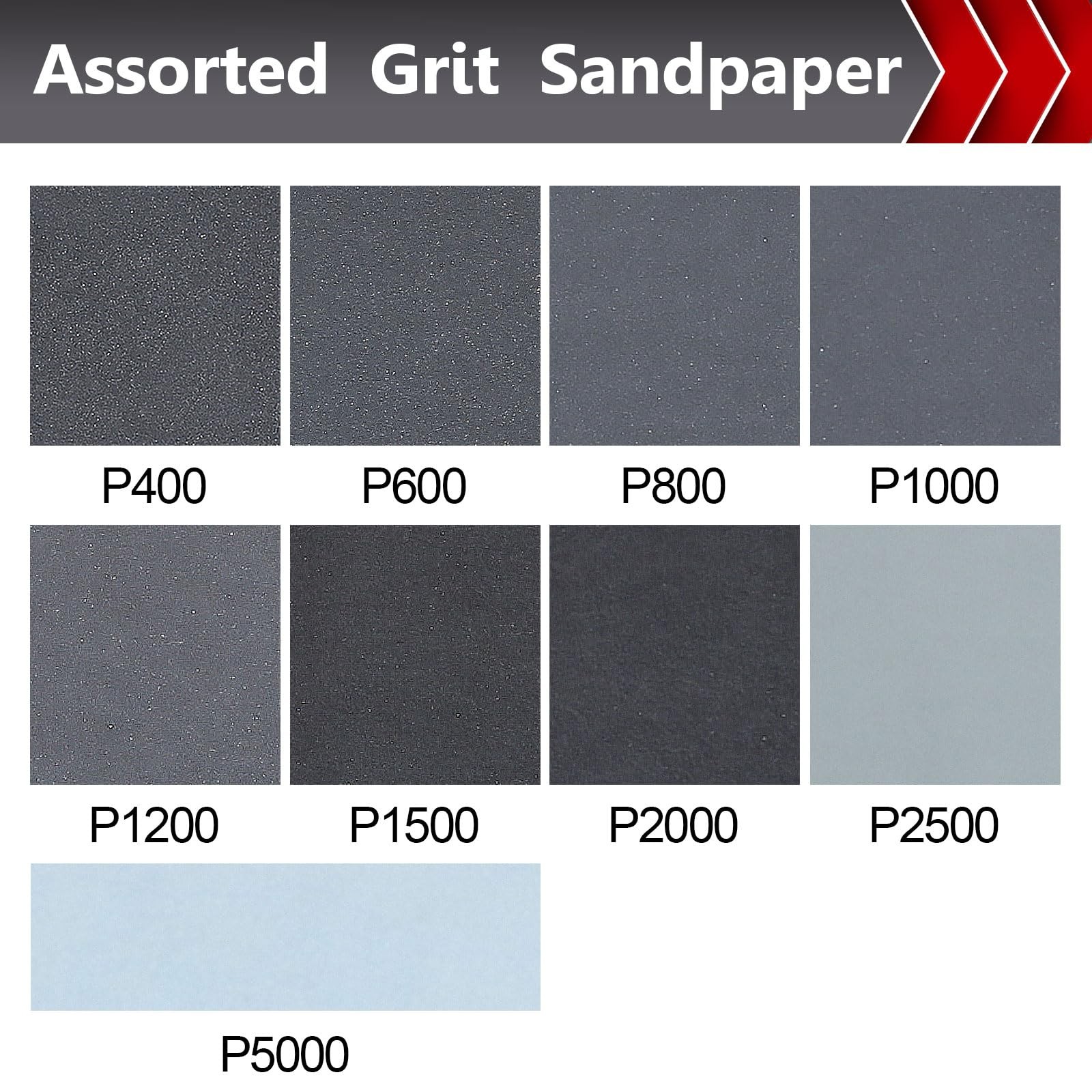 25 Pcs Wet Sandpaper, Sand Paper Assortment 400/600/800/1000/1200/1500/2000/2…