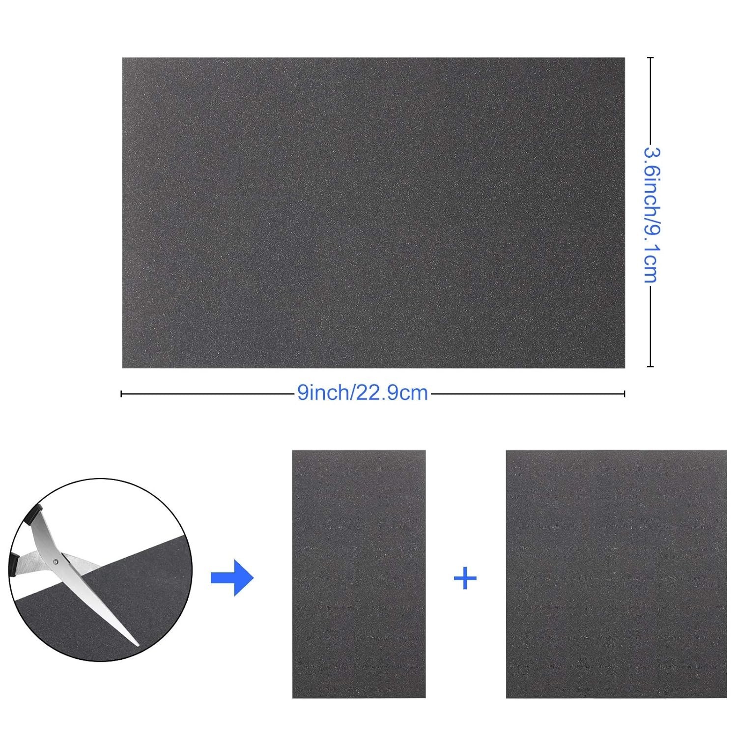 12-Sheet Assorted Grit Waterproof Sandpaper Set for Automotive & Wood Finishing