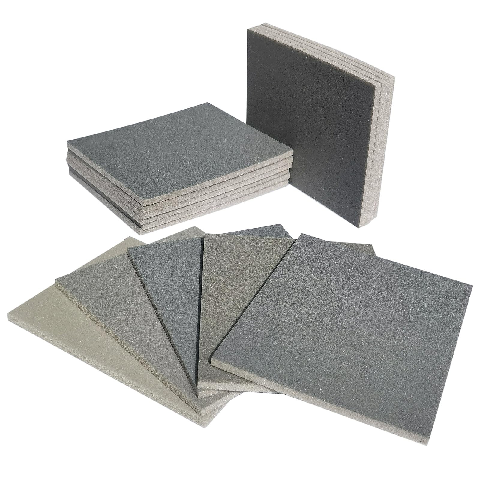 Tockrop 15 PCS 400-3000 Grit Sanding Sponge Set, 4.5 x 5.5 Inch Wet or Gray