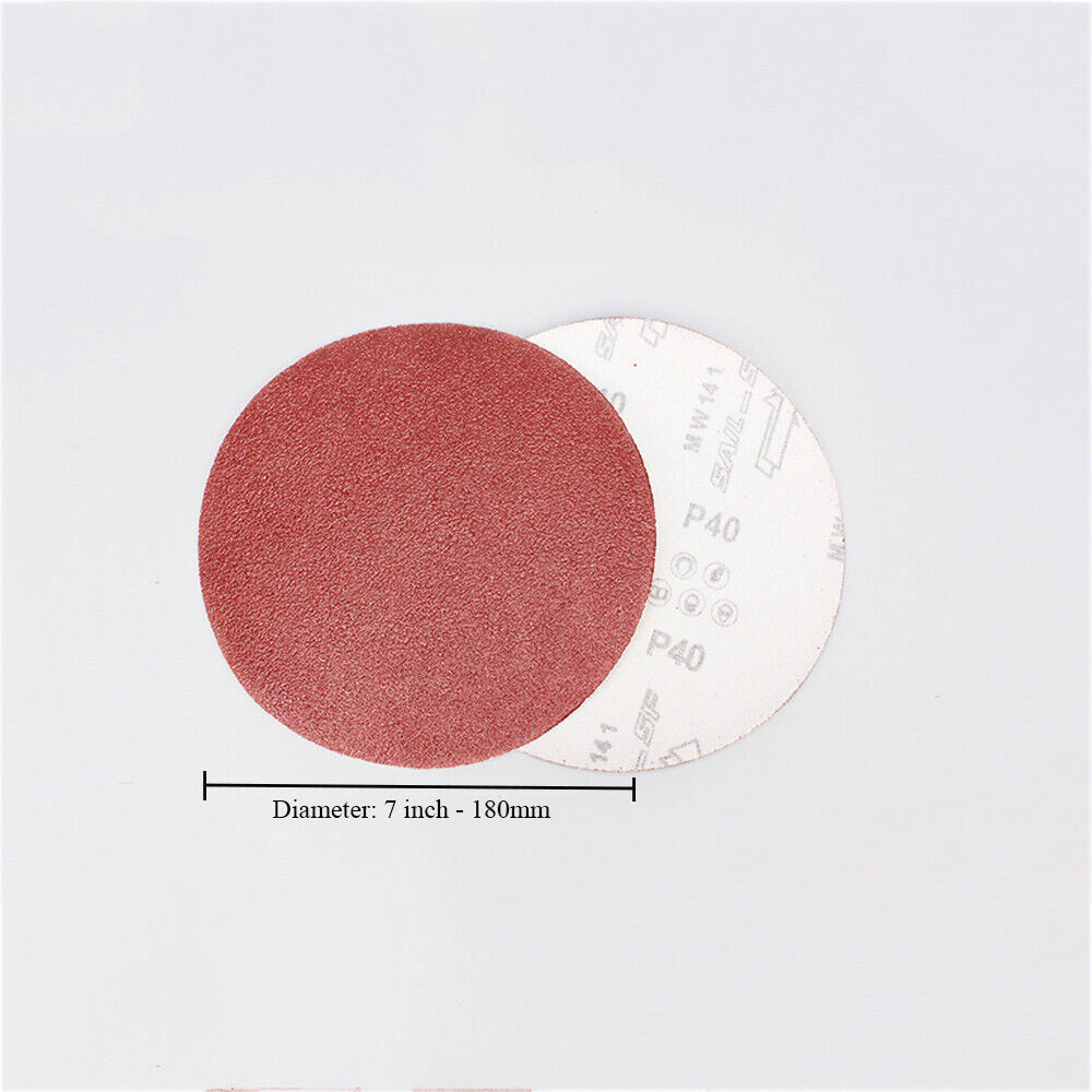 7″ 180mm Abrasive Sanding Disc Hook And Loop Sandpaper Discs Pads 40-2000 Grit