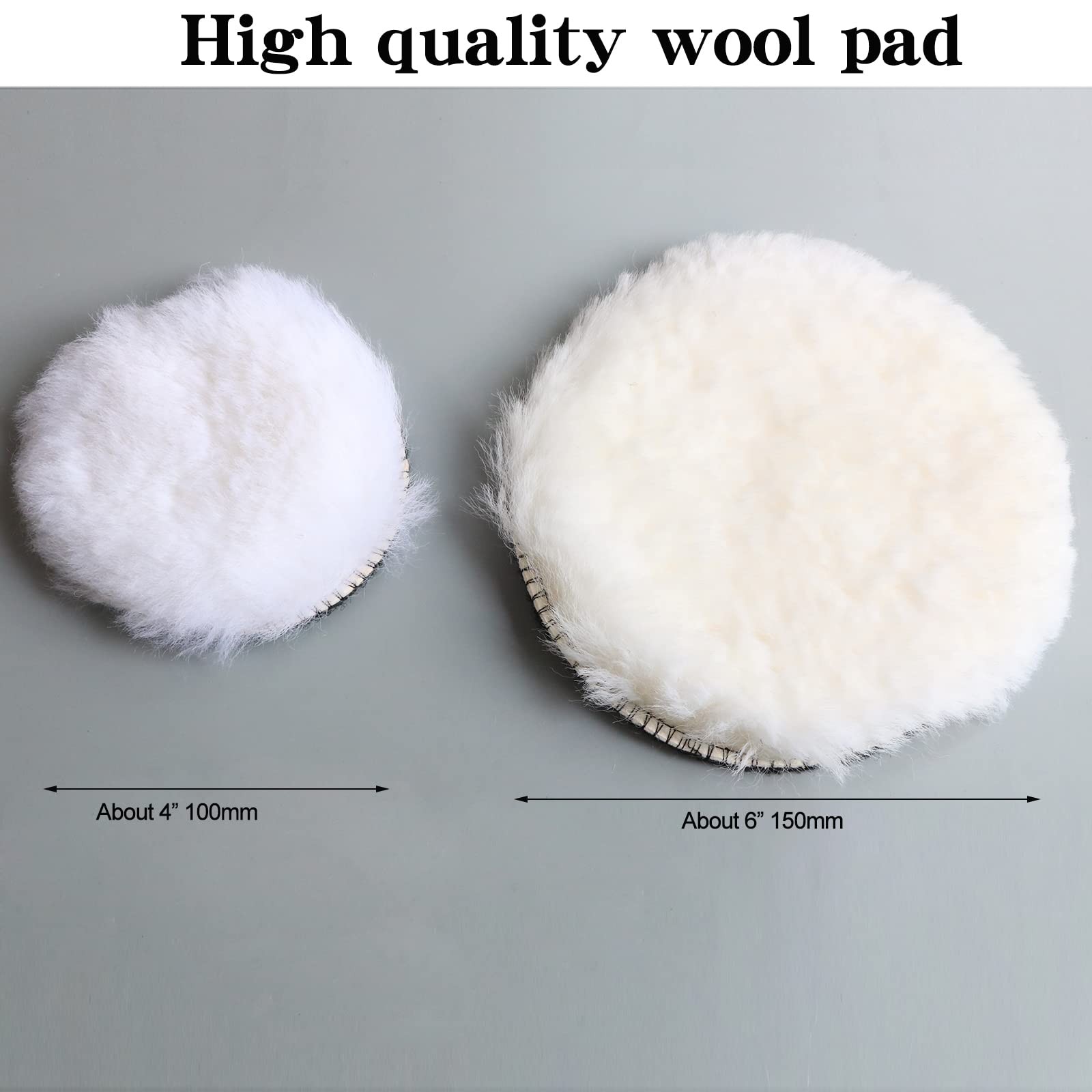 9PCS 4″ 6 Inch Natural Wool Polishing Buffing Pad Kit,Polishing Buffing…