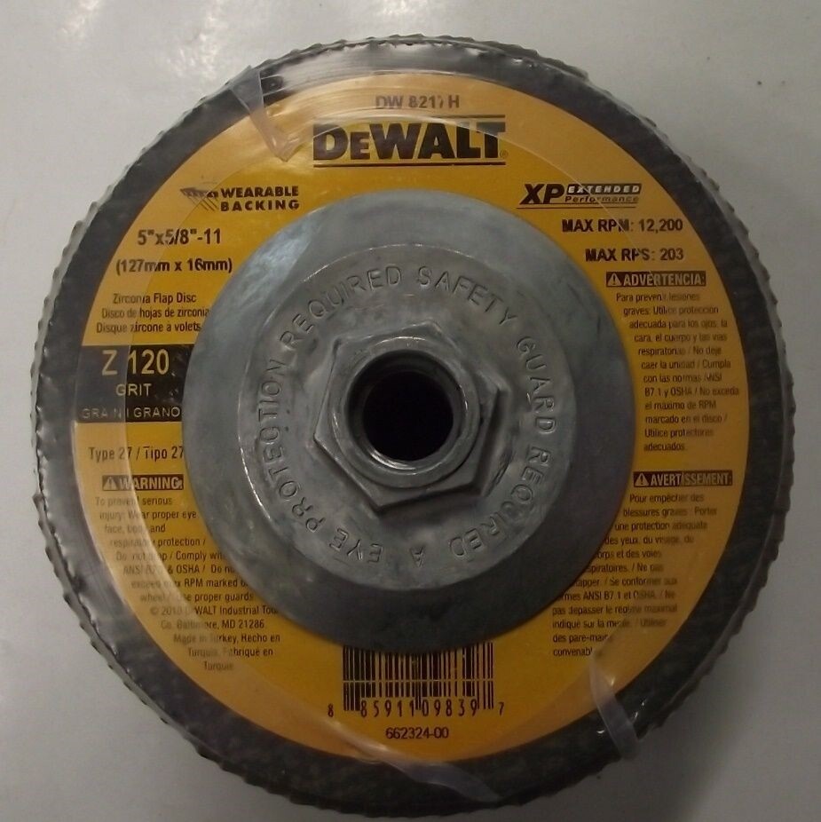 DEWALT DW8217H 5″ x 5/8″ – 11 120g XP Flap Disc 5pcs.