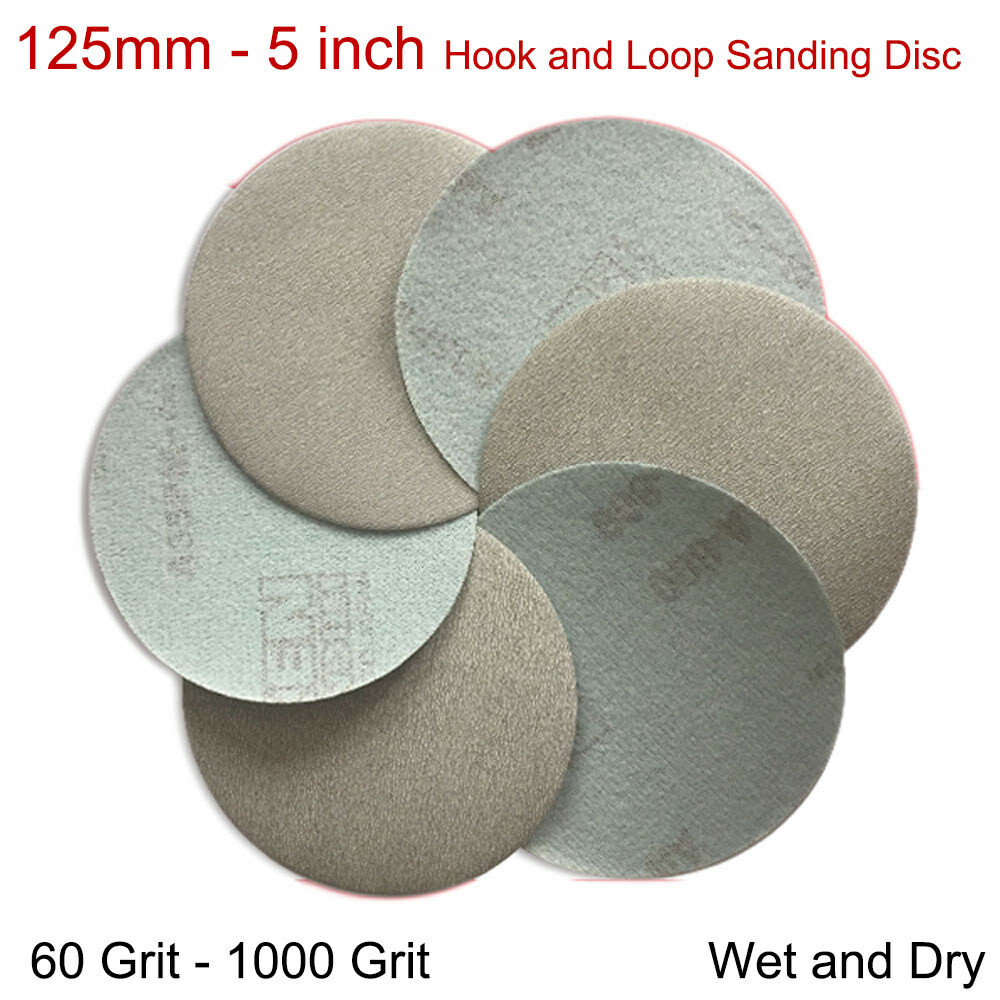 5″ Sanding Disc Hook and Loop 60-1000 Grit Sandpaper Pad Orbital 125mm Wet & Dry