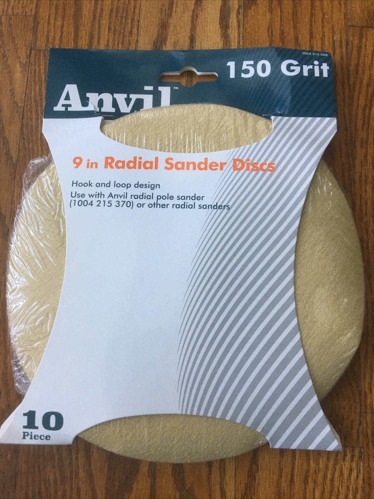 Anvil 9 Inch 120 Grit Radial Sanding Discs – Hook & Loop Design – 10 Piece