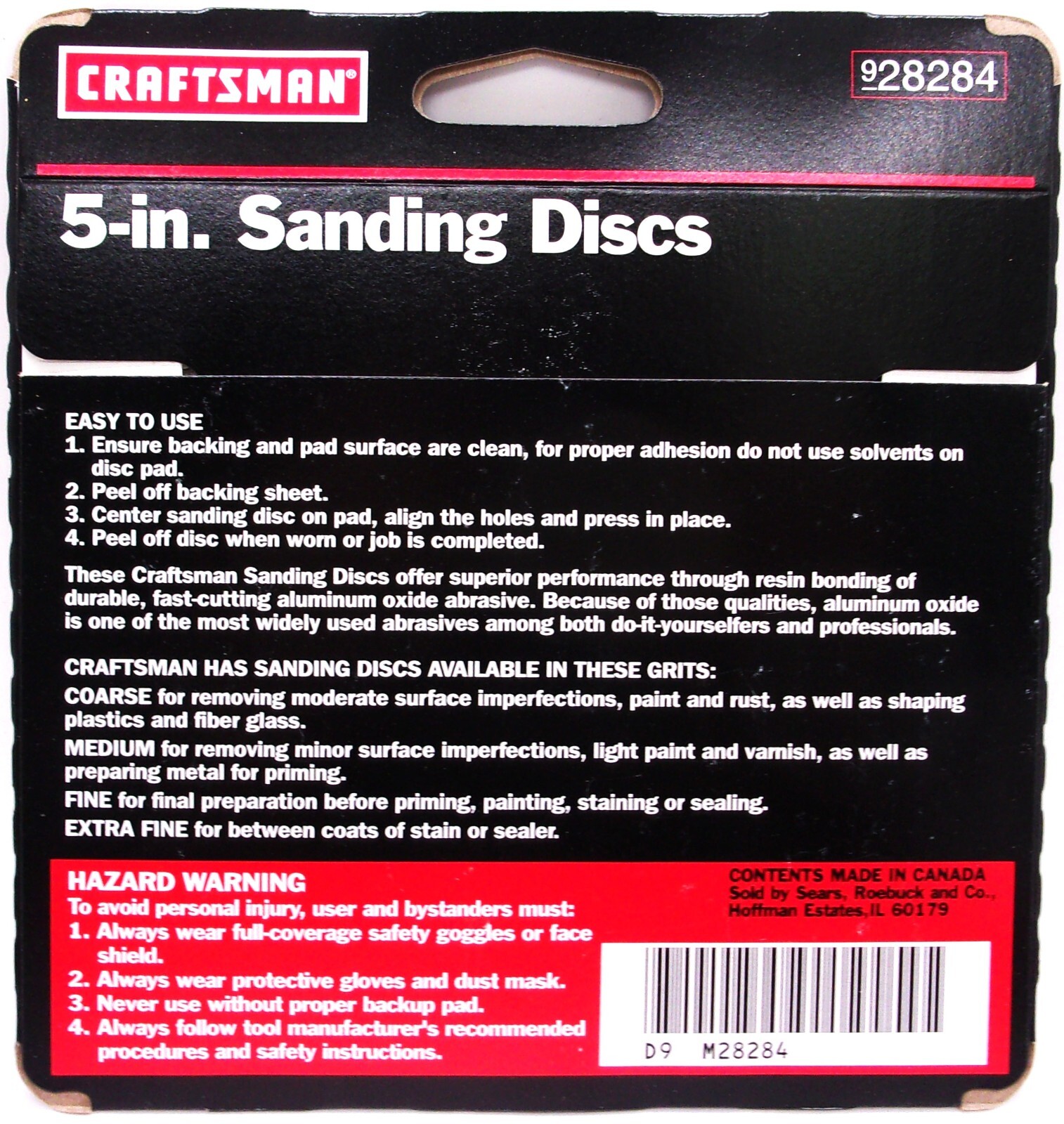Craftsman 5-Pack Fine 150 Grit 8 Hole 5″ Sanding Discs #928284