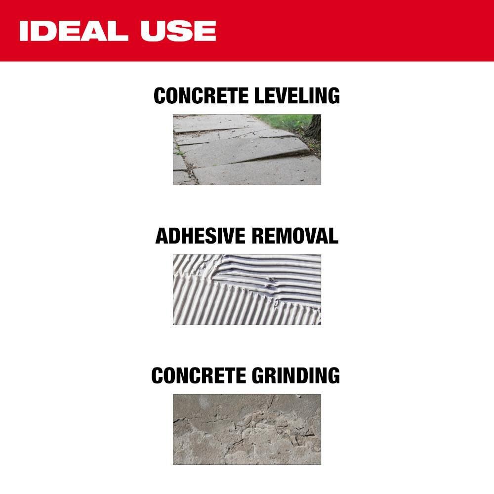 Milwaukee 4 1/2 Inch Single Row Segmented Rim Diamond Cup Wheel For Concrete