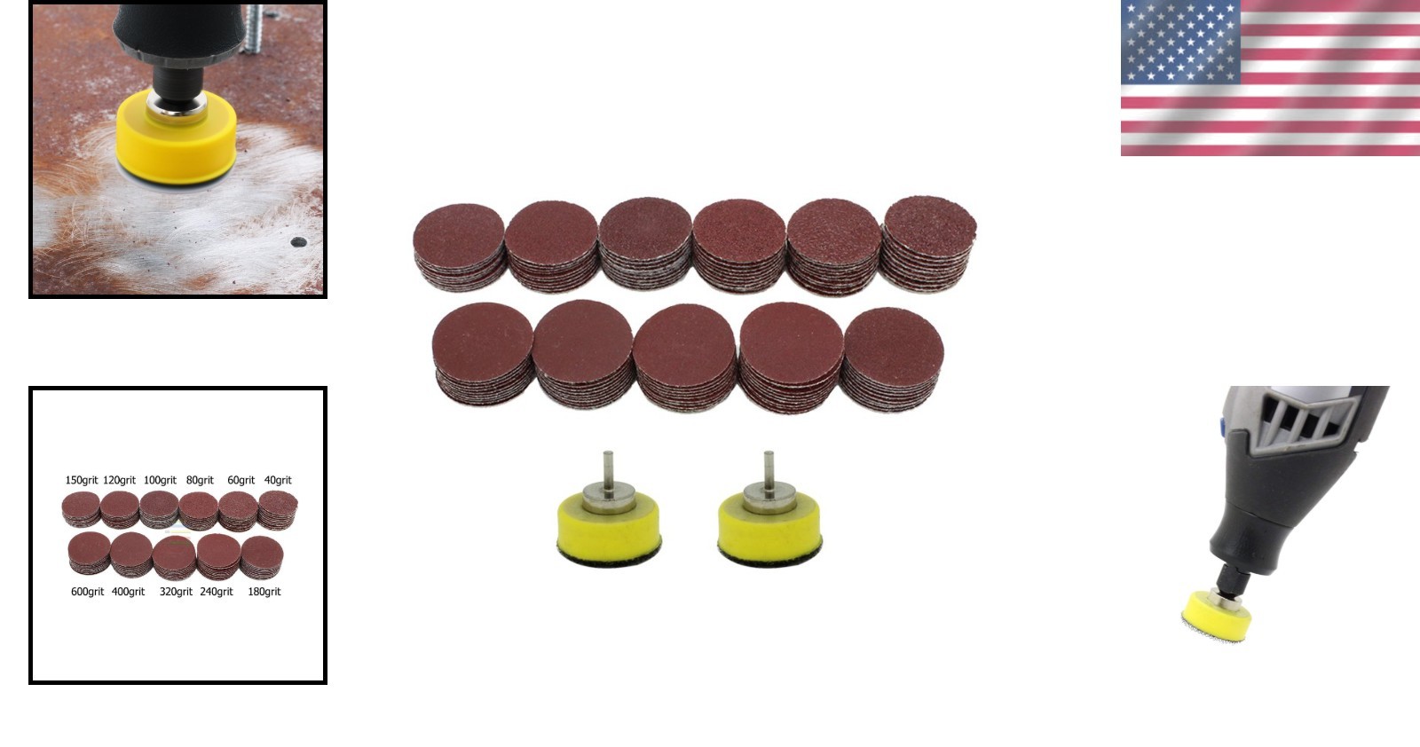 110pcs Sanding Discs with Polishing Pads – 1 Inch Brown Aluminum Oxide Abrasi…