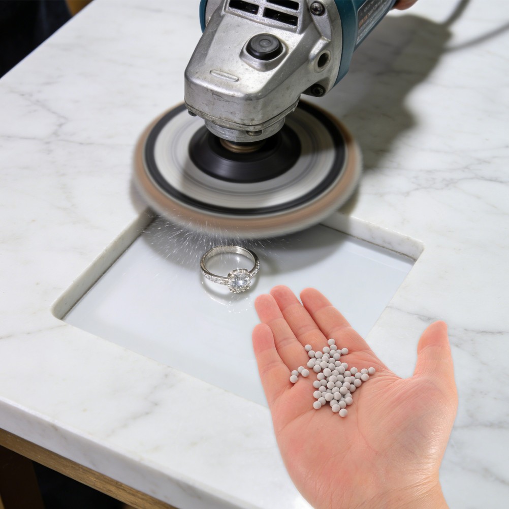 Durable White Ceramic Rock Tumbler Media for Jewelry Cleaning and Polishing