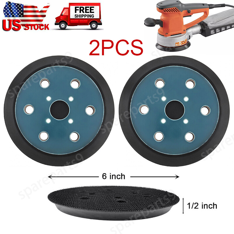 2Pcs 6″ Orbit Sander Backing Pad 305189001 for Ridgid R2611 Hook & Loop Pads New