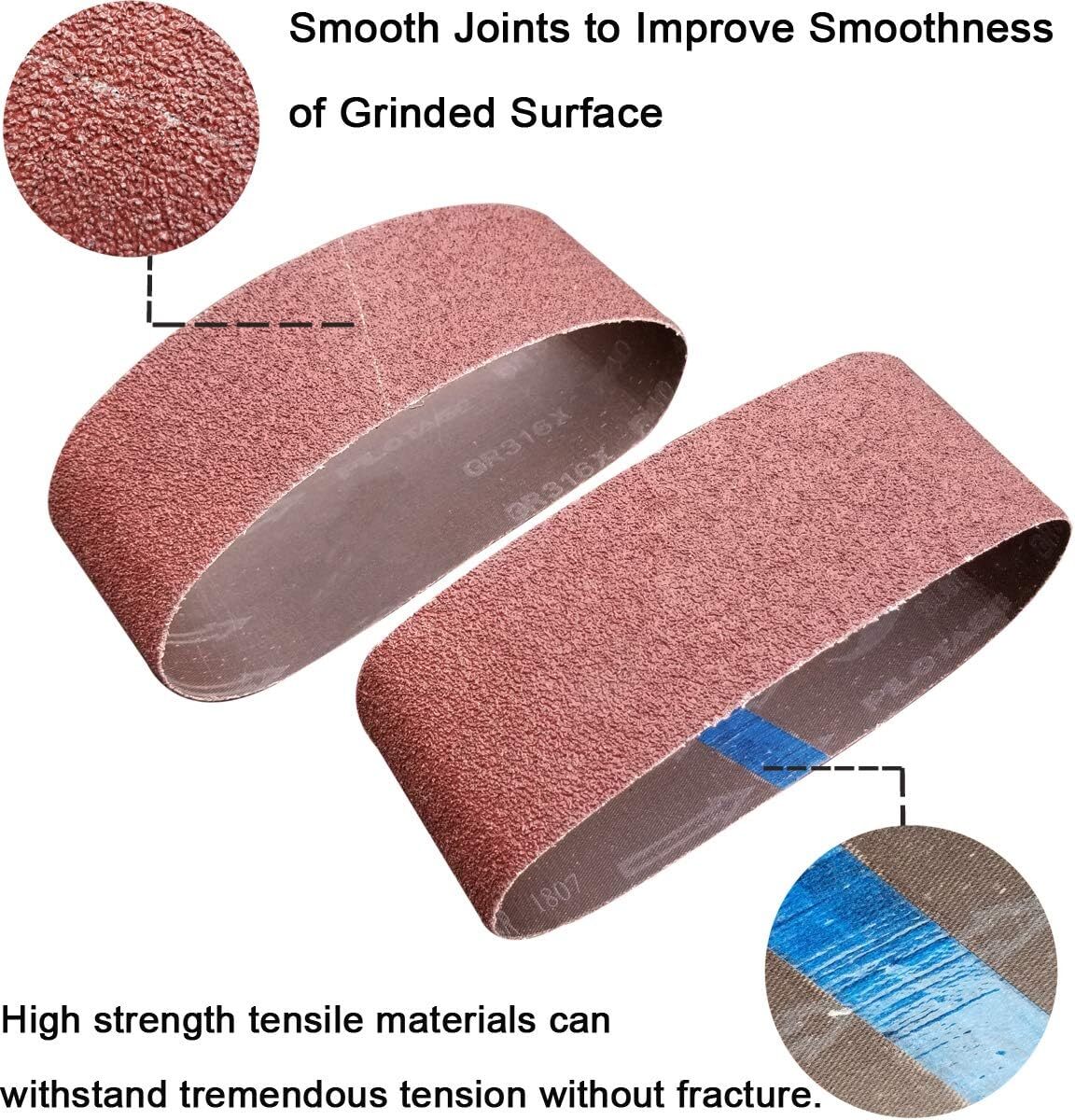 15 PCS 4″ x 24″ Premium Sander Belts – 5 Each of 40 80 120 Grit 4×24 inch