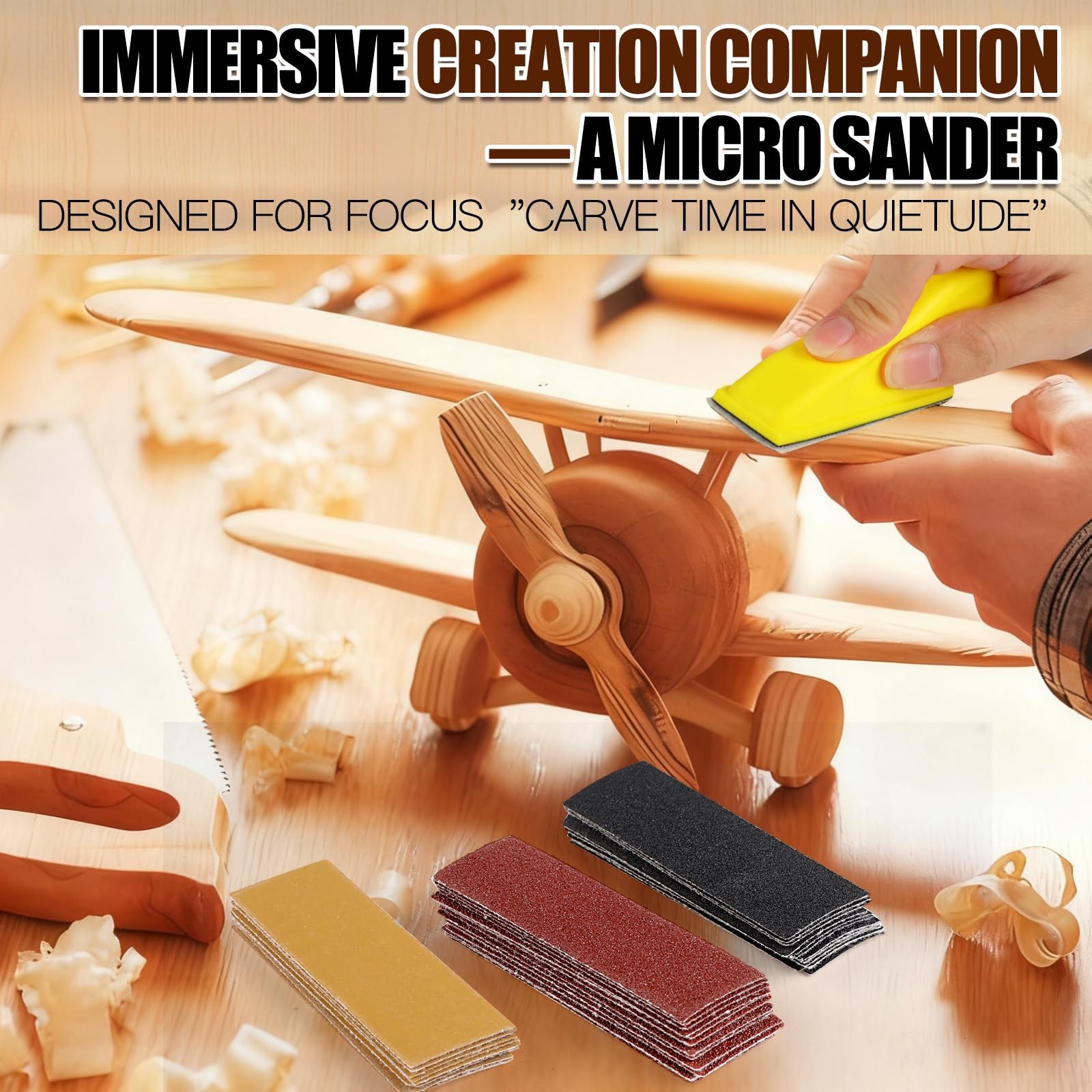 Professional Micro Sander Kit 100PCS Detail Sanding Tool set Grey