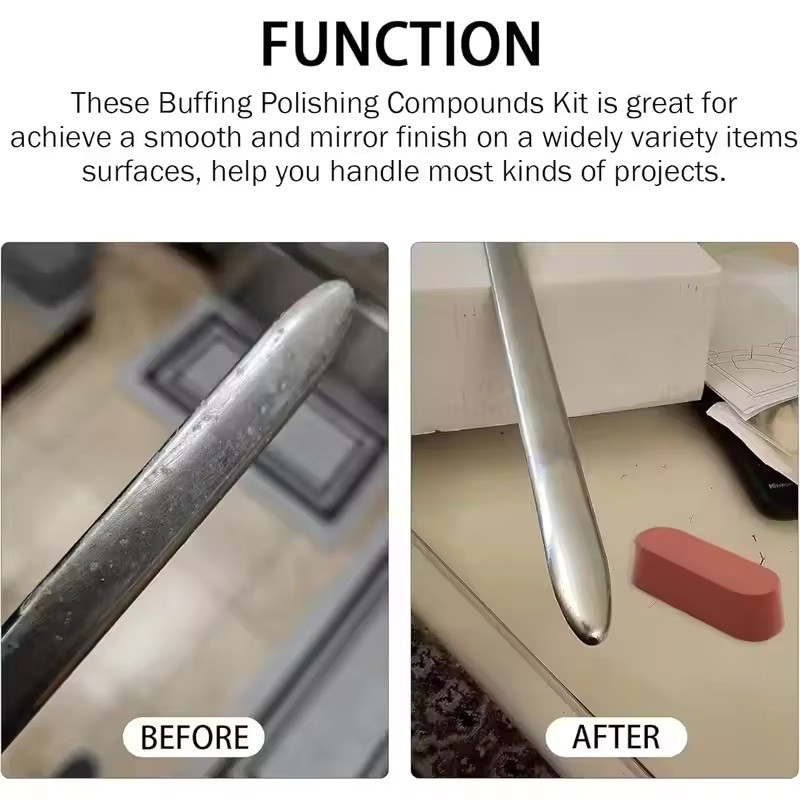 3 Pack Polishing Wheel Bench Jewelry Grinder Buffing Flannel Compound Bars Set
