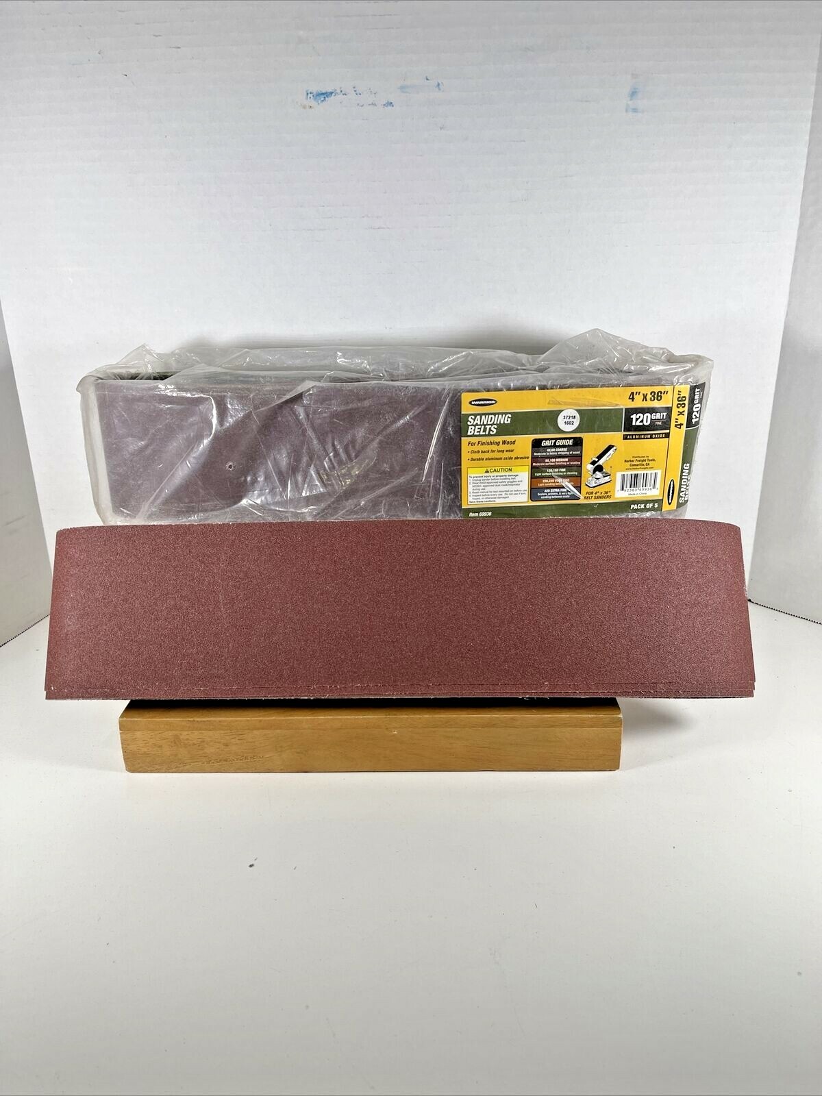 VTG NOS WARRIOR SANDING BELTS #69936 4″ X 36″ 120-GRIT 5PK +3 -8 TOTAL READ