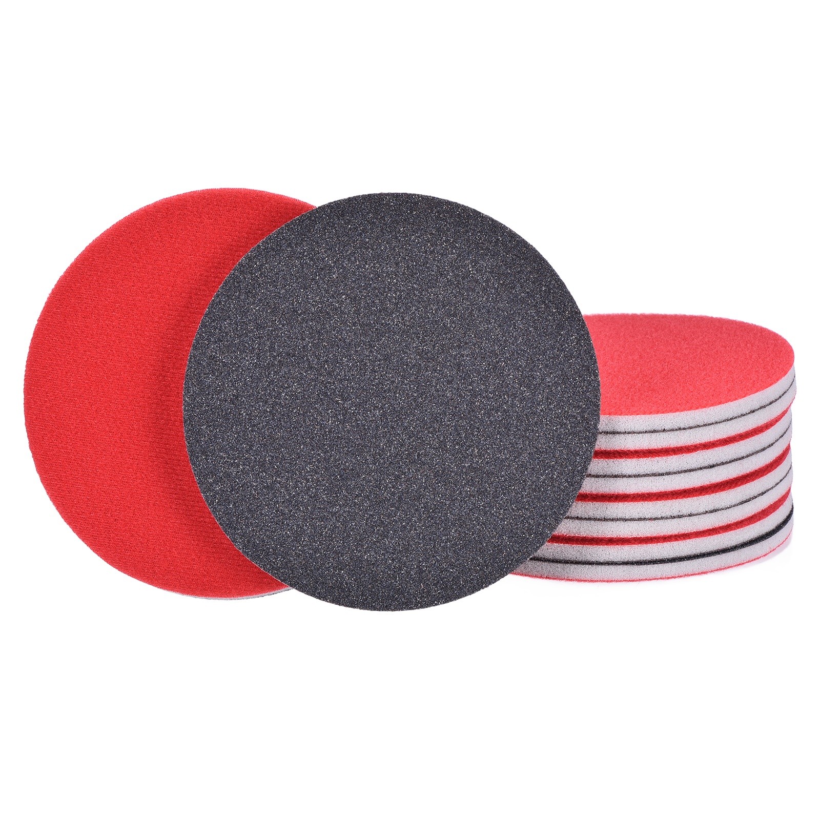 10 Pcs 150 Grit 5 Inch Hook and Loop Sponge Sanding Disc for Sander, Black