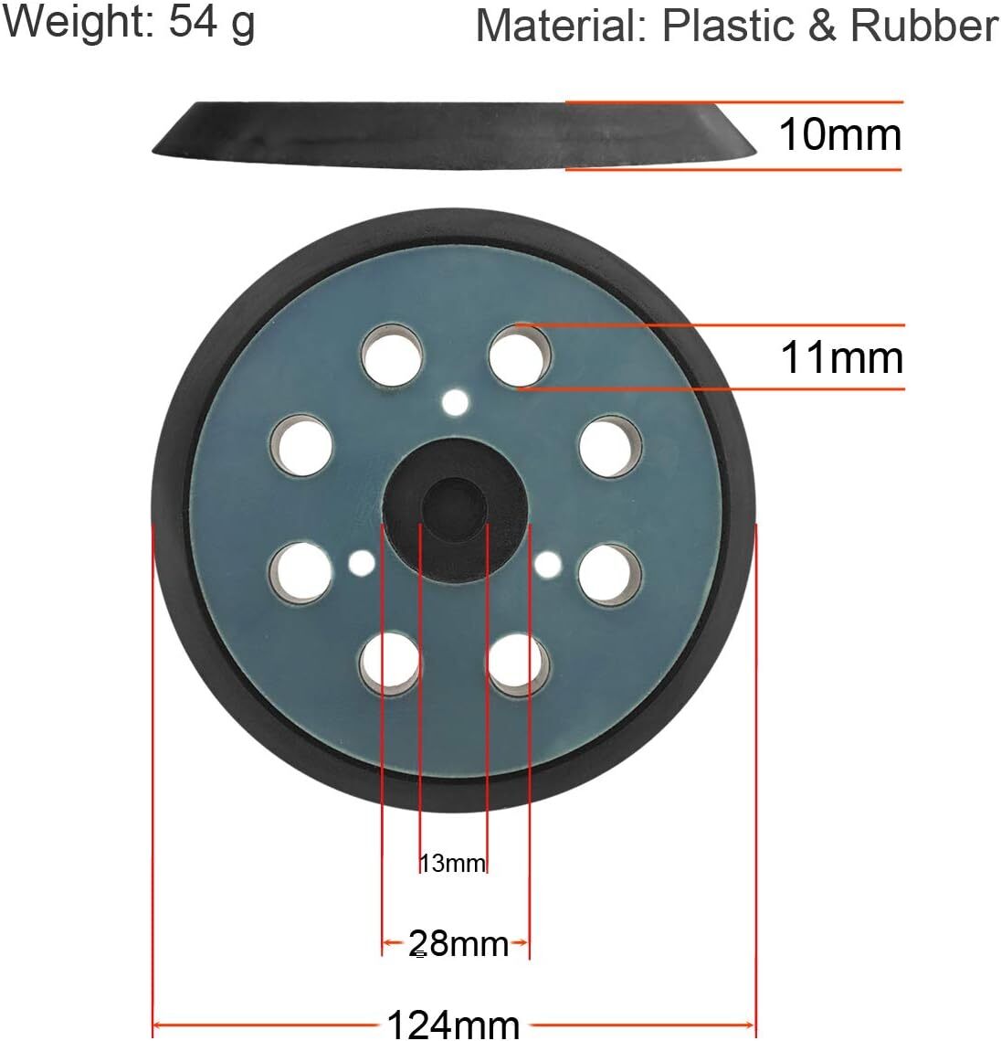 5 Inch 8 Hole Sander Hook and Loop Replacement Pad for Dewalt DW420, DW421, Dw42
