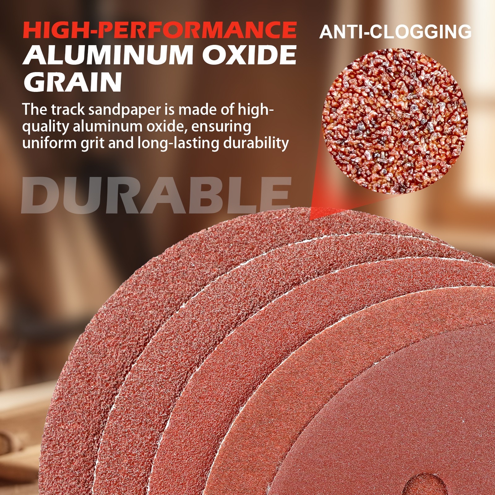 #40-#220 5″ Sanding Disc Box of 50 Hook & Loop Abrasive Sandpaper 8 Hole Wet Dry