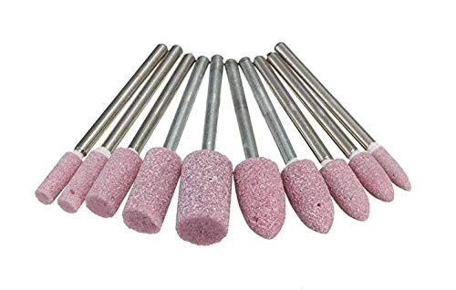 10 Pcs 1/8 Shank Abrasive Mounted Stone Rotary Tool