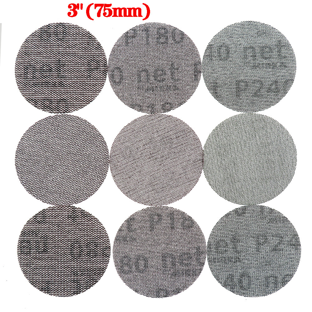 75mm 100mm 125mm 150mm Mesh Dust-free Sanding Discs Hook and Loop Sandpaper Pads