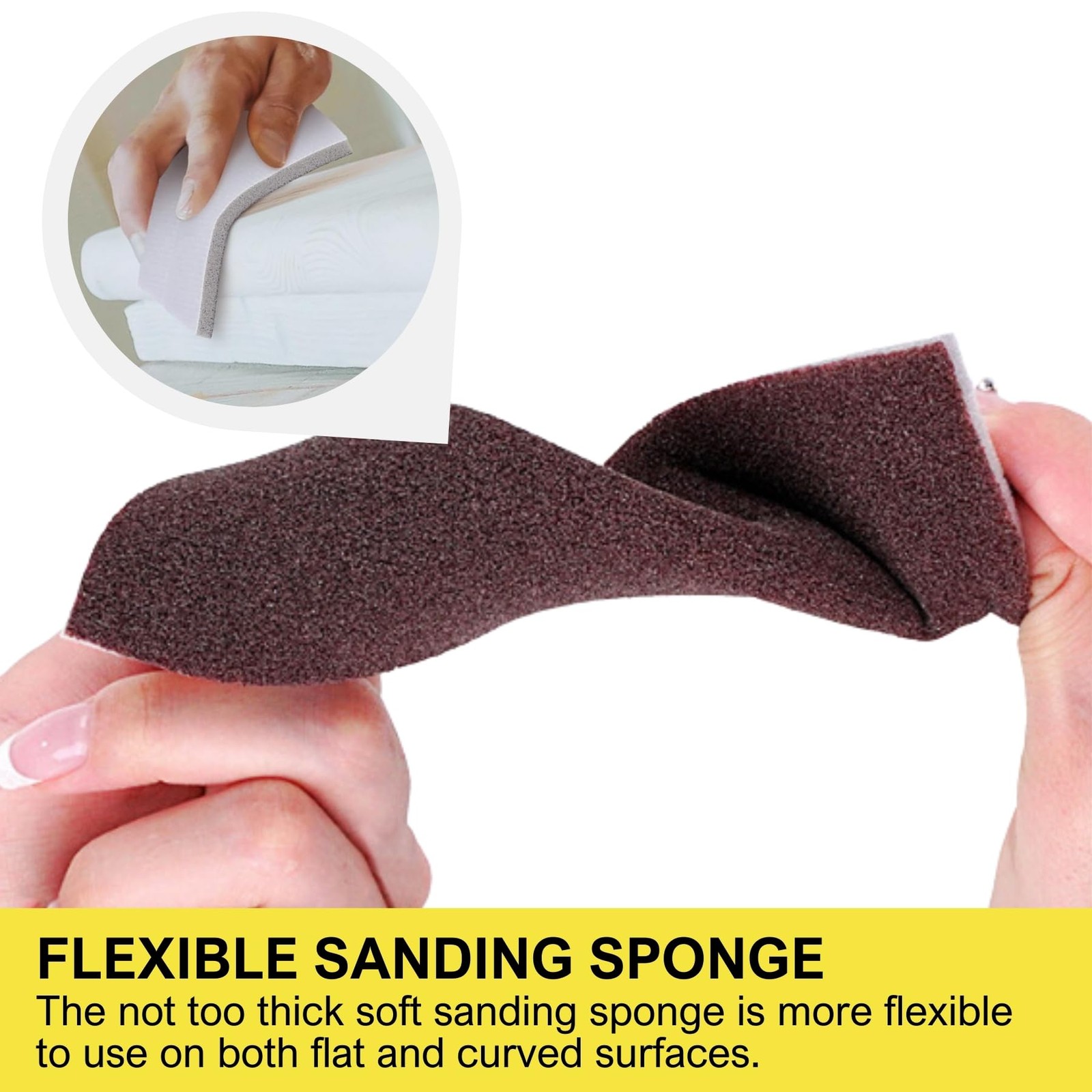 12 PCS 90 Grit Sanding Sponge Pads Wet Dry Foam Sander Block Wood Metal