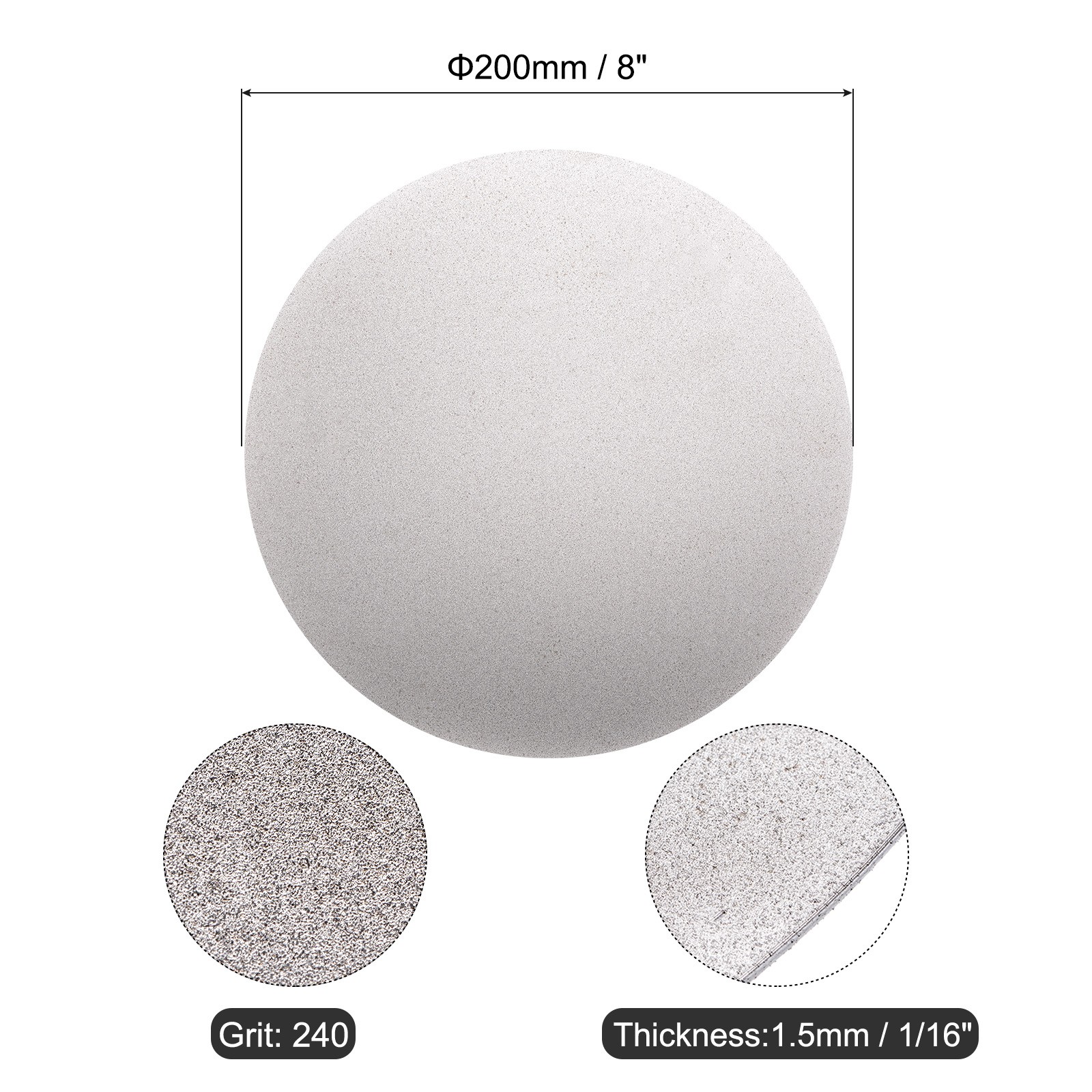 Diamond Sanding Grinding Disc 8″ Grit 240 No Center Hole for Processing