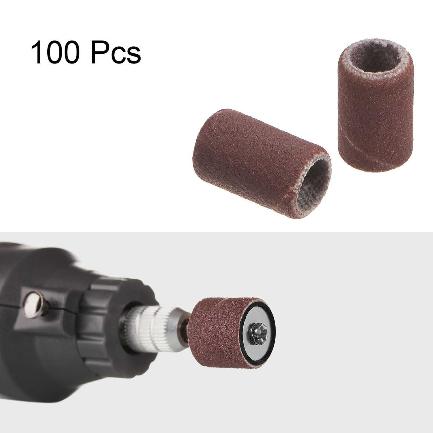 100pcs Sanding Drums 1/4 Inch Mini Sanding Sleeves 600 Grit Sanding Bands for Dr