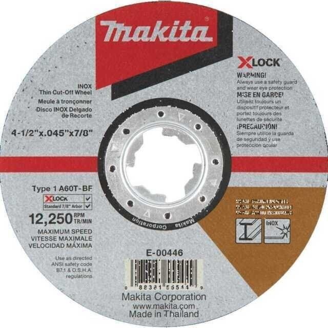 New Makita E-00446 X-LOCK 4-1/2″x.045 Type 1 60G Stainless Cut-Off Wheel 8x Pack