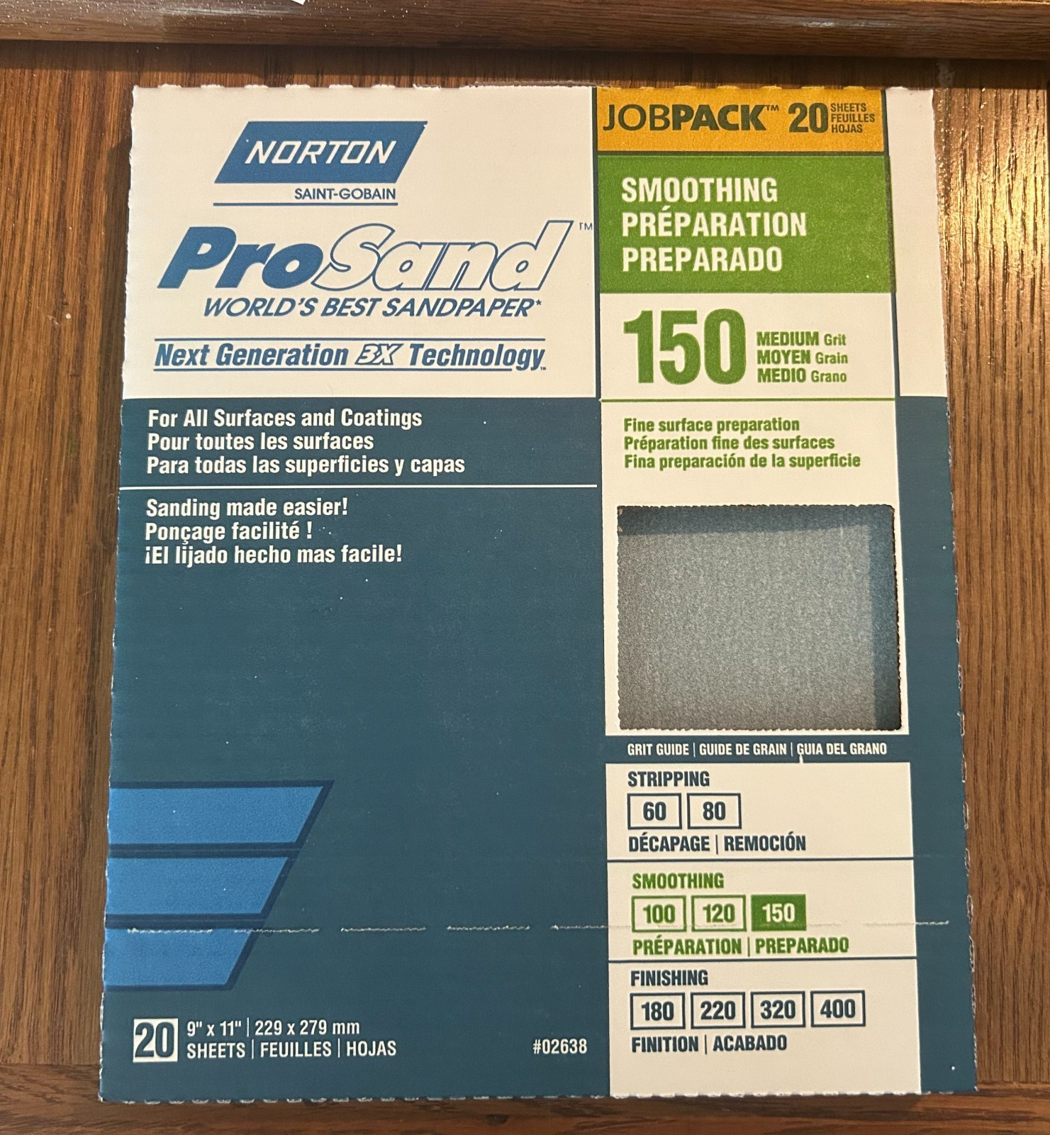 Norton ProSand #02638 9″ x 11″ Sanding Sheets 150 Grit Medium 20 Sheet Pack New