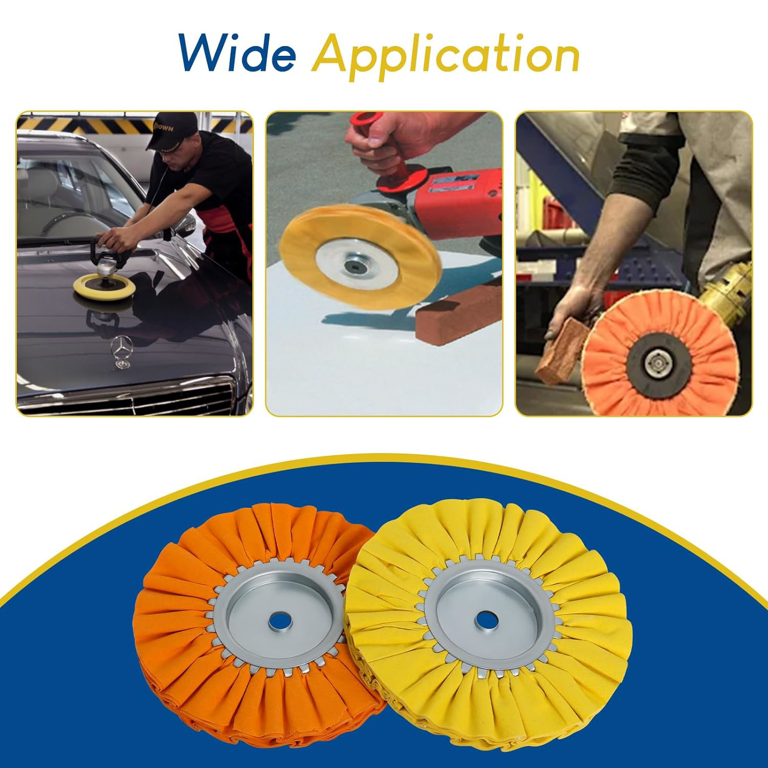 Ketofa 8” Airway Buffing Wheel Kit, 9 Pcs Aluminum Wheel Polishing Kit in 5/8″