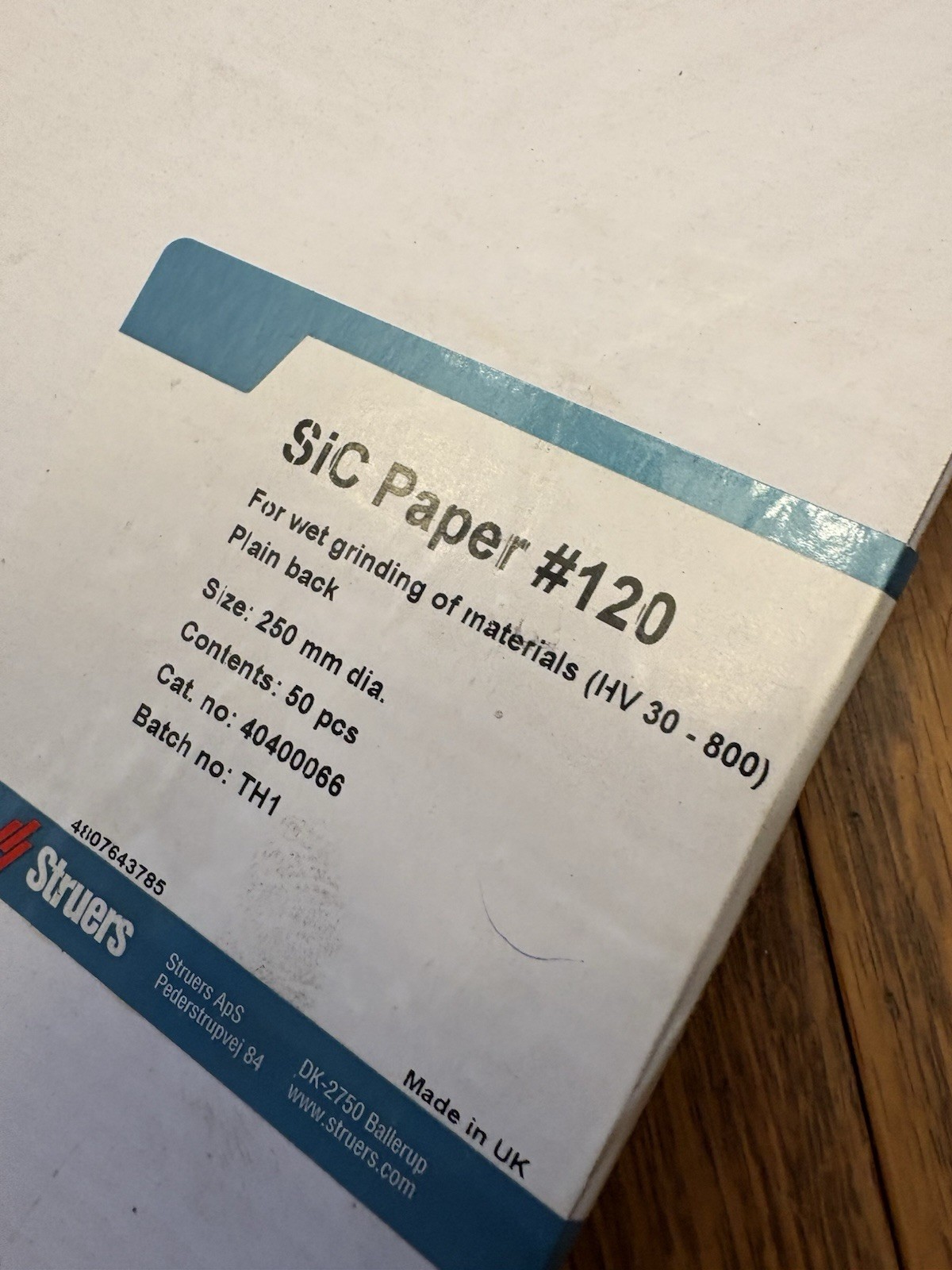 NEW NIB STRUERS SiC 50pc Wet Grinding Paper #120 Grit No. 40400066 250mm Dia