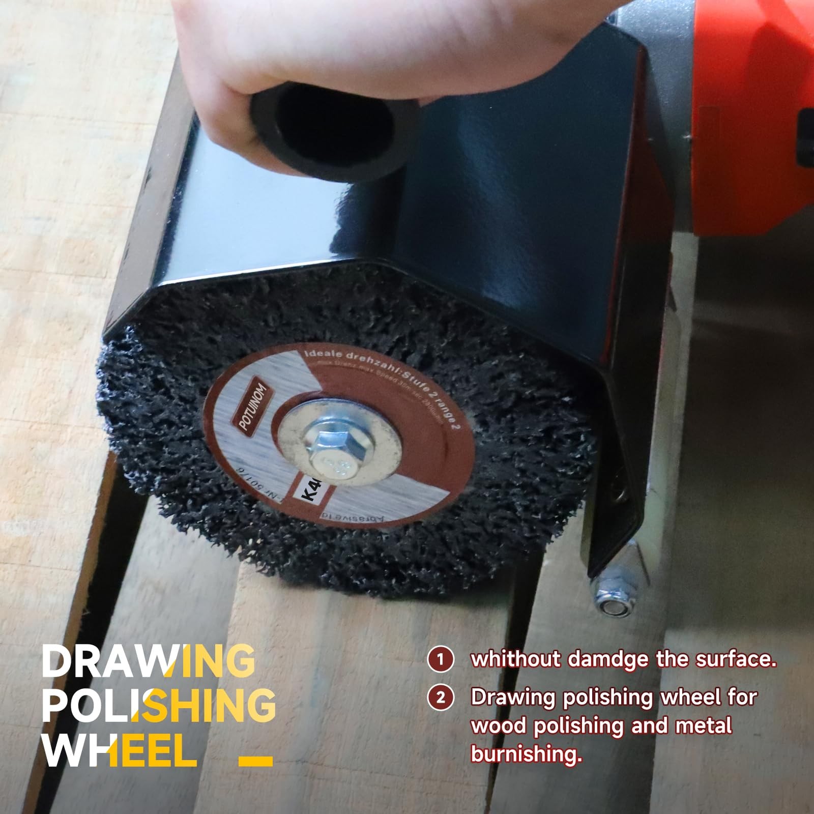 Abrasive Drawing Wheel Surface Conditioning Tool 40 Grit 120 x 100 x 19 mm Wi…