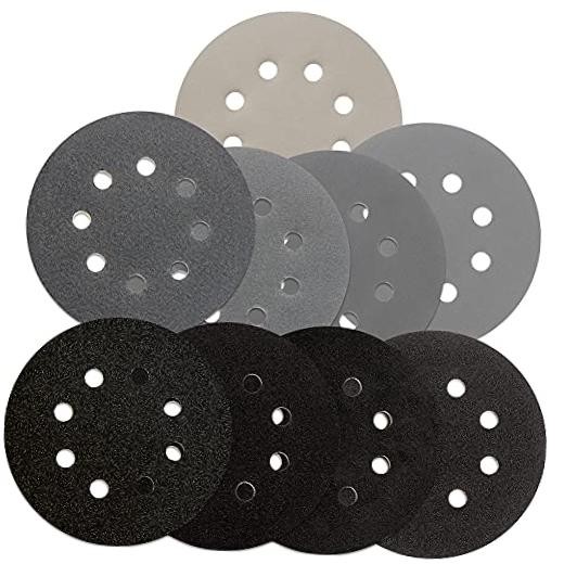 5 inch Wet Dry Sanding Discs Hook & Loop pcs, 80 120 180 220 400 600 1000 54