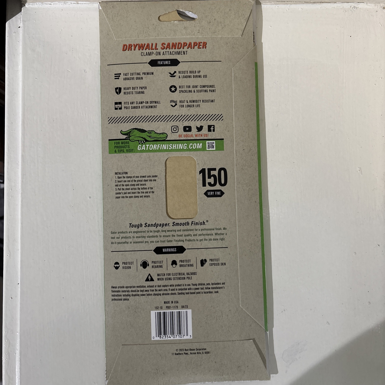 Gator Fine 150 -Grit Sheet Sandpaper 4.25-Inches W x 11.25-Inches L 10 -Pack