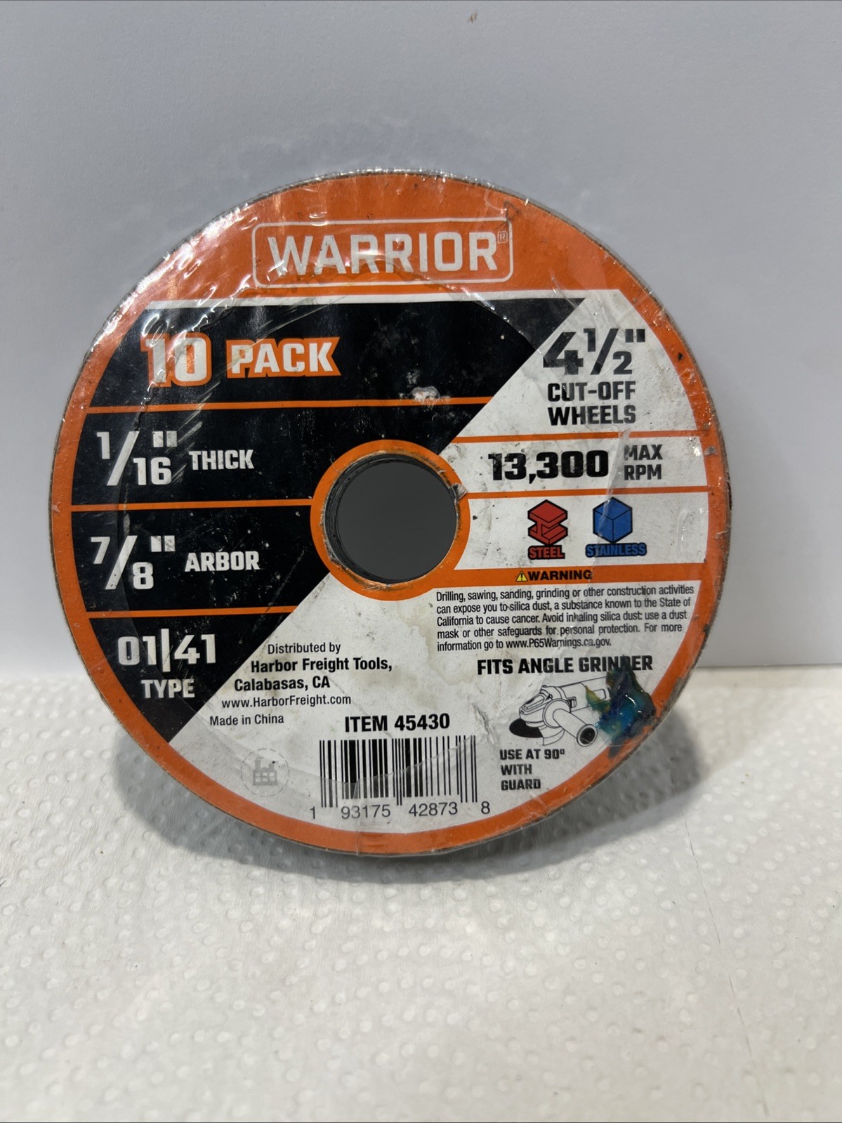 STEEL & STAINLESS TYPE 1/16″ CUT-OFF WHEELS 4-1/2″, 7/8″ ARBOR PACK OF 10 B4