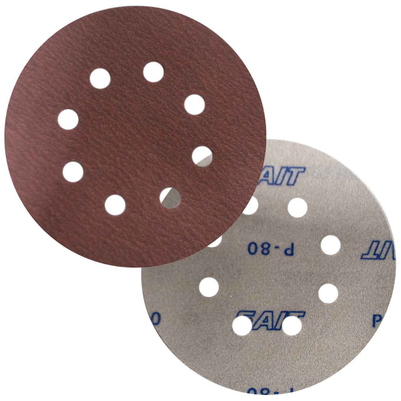 United Abrasives 36560 5″ 3S Hook/Loop Paper Discs 8 Vacuum Holes 80C Grit 50 pk
