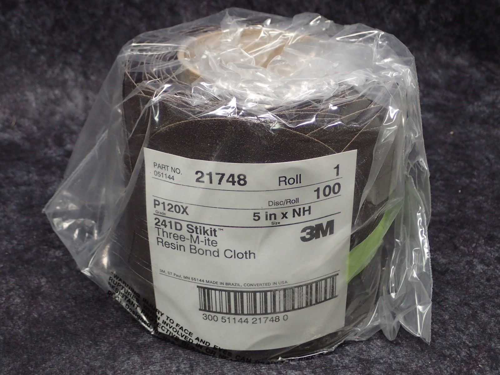 NEW 3M 21748 241D Stikit Sanding Discs 120 Grade, 5 Inch, 100 count roll. (W15)
