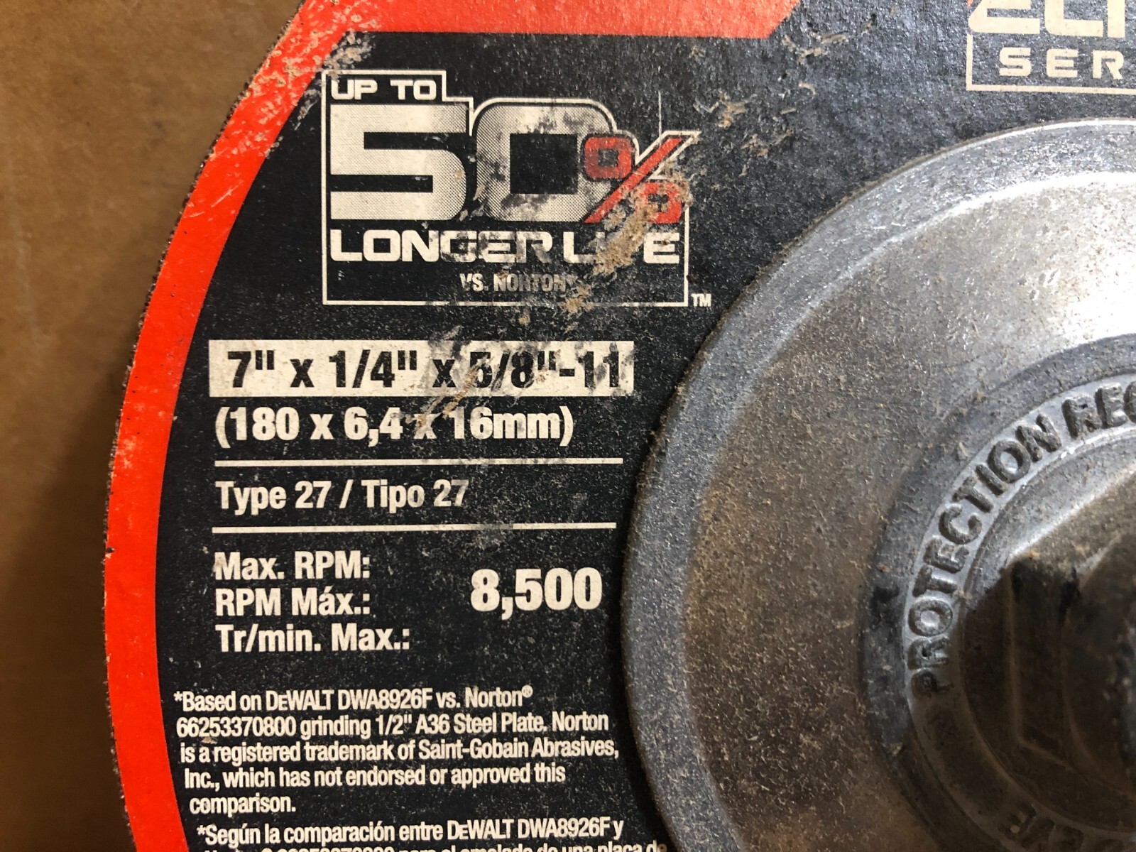 DeWalt Abrasive Cut-Off Wheel Type 27 Ceramic 7-In x 5/8-In -11 Arbor Hole **