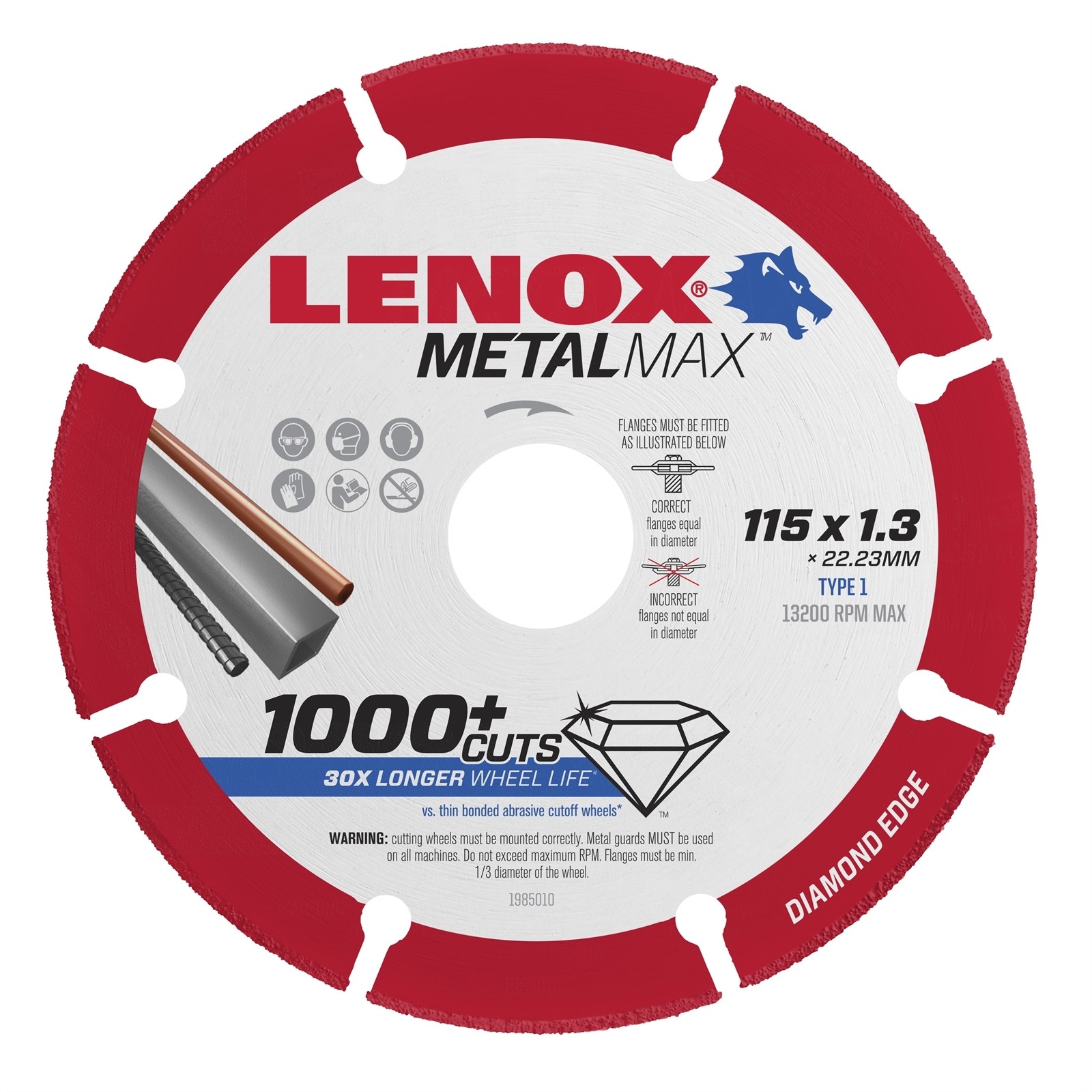 Lenox 115 x 22.2 x 1.3mm Metal Max Diamond Blade