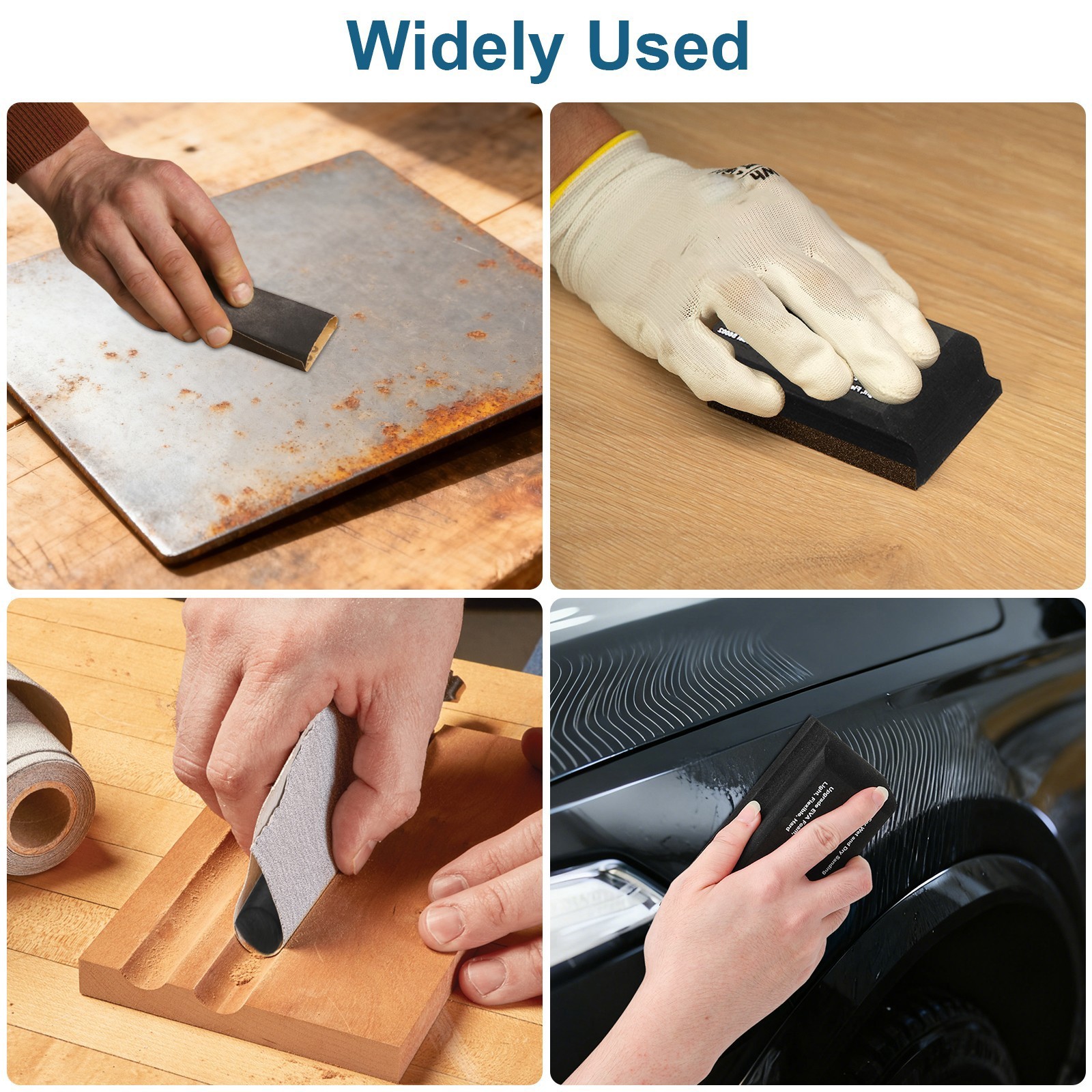12x Sanding Block Kit Flexible EVA Wet Dry Sanding Blocks for Auto Body Woodwork