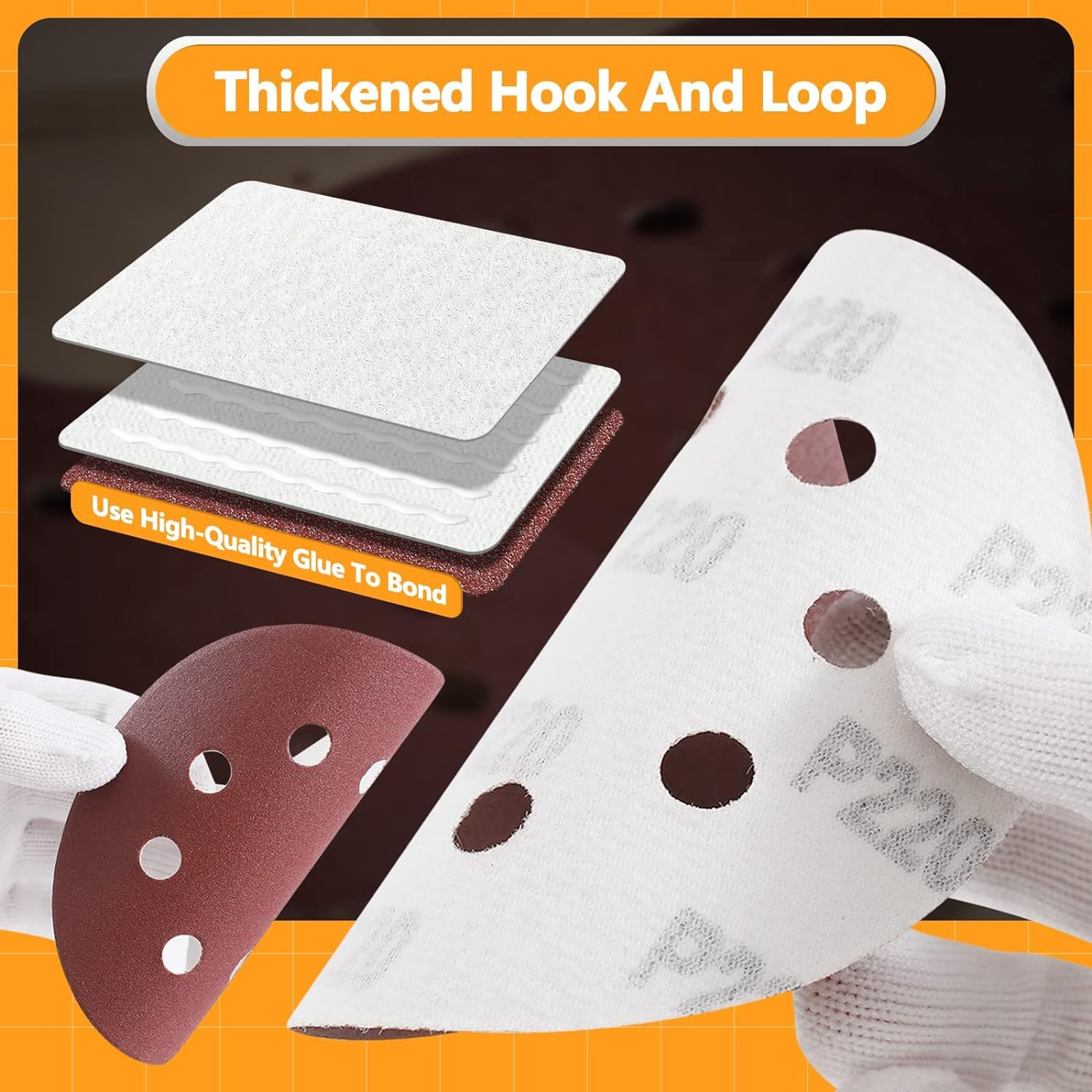 5 Inch Hook Loop Sanding Discs 8-Hole Hook Sanding Discs 40-1000 Grit For Sander