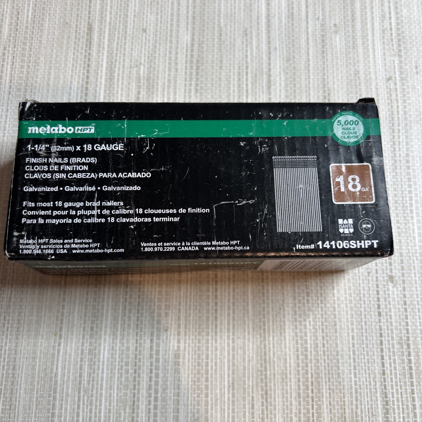 Metabo HPT 1-1/4 Inch 18 Gauge Brad Finish Nail | 5,000 Count | 14106SHPT